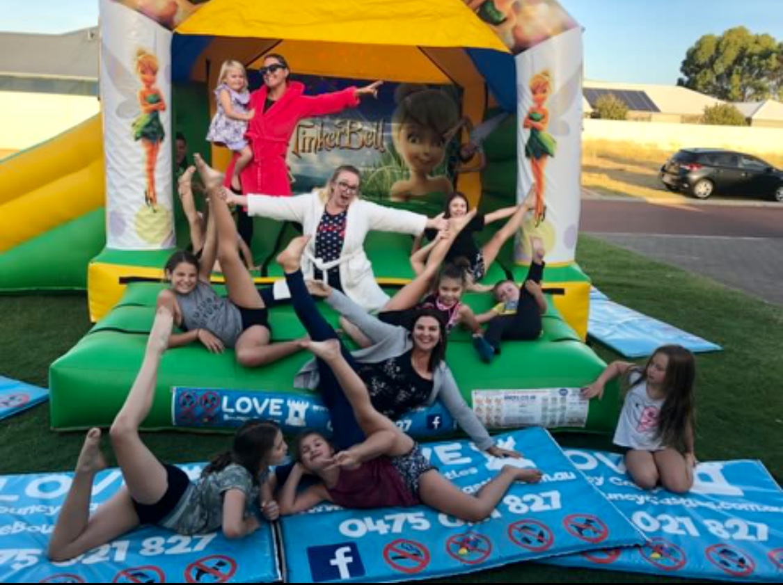 Copy of Happy Customers On A Tinkerbell Themed Jumping Castle In Perth, WA