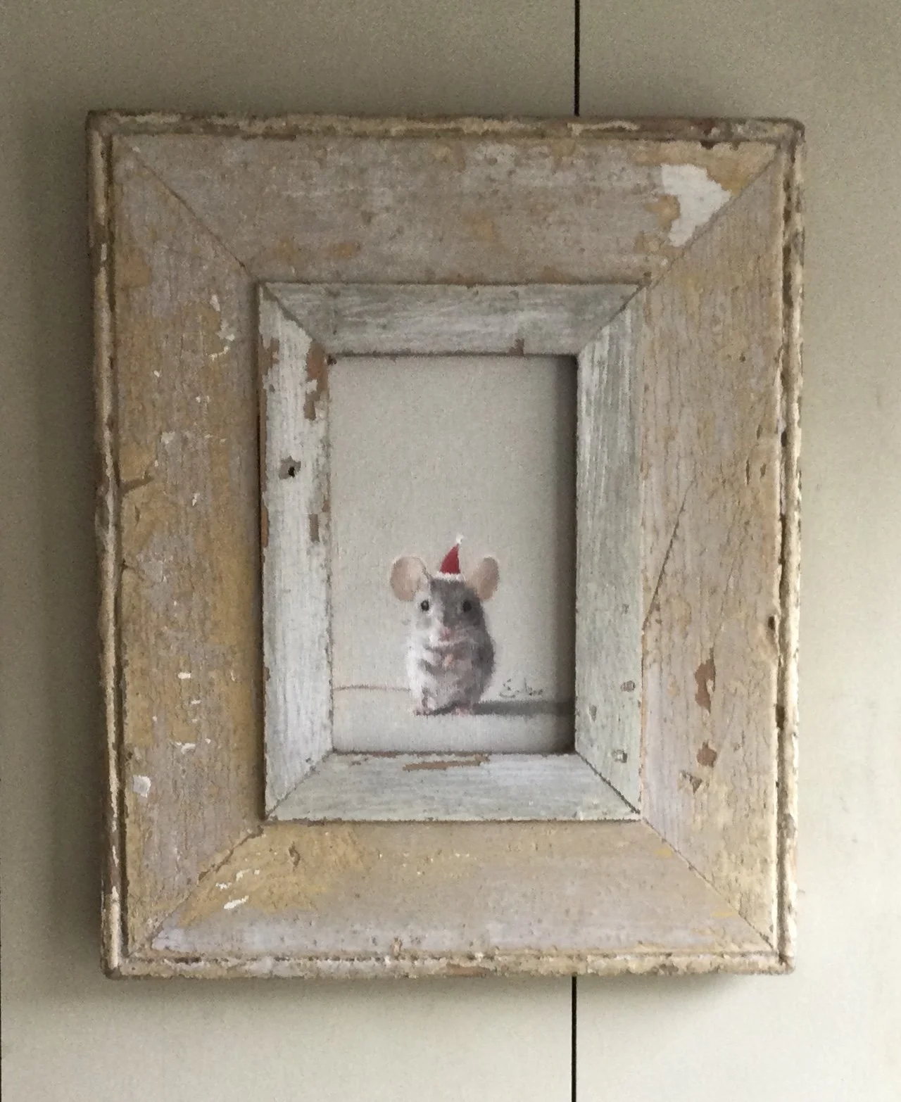 Original Oil Painting - 'Christmas Mouse'