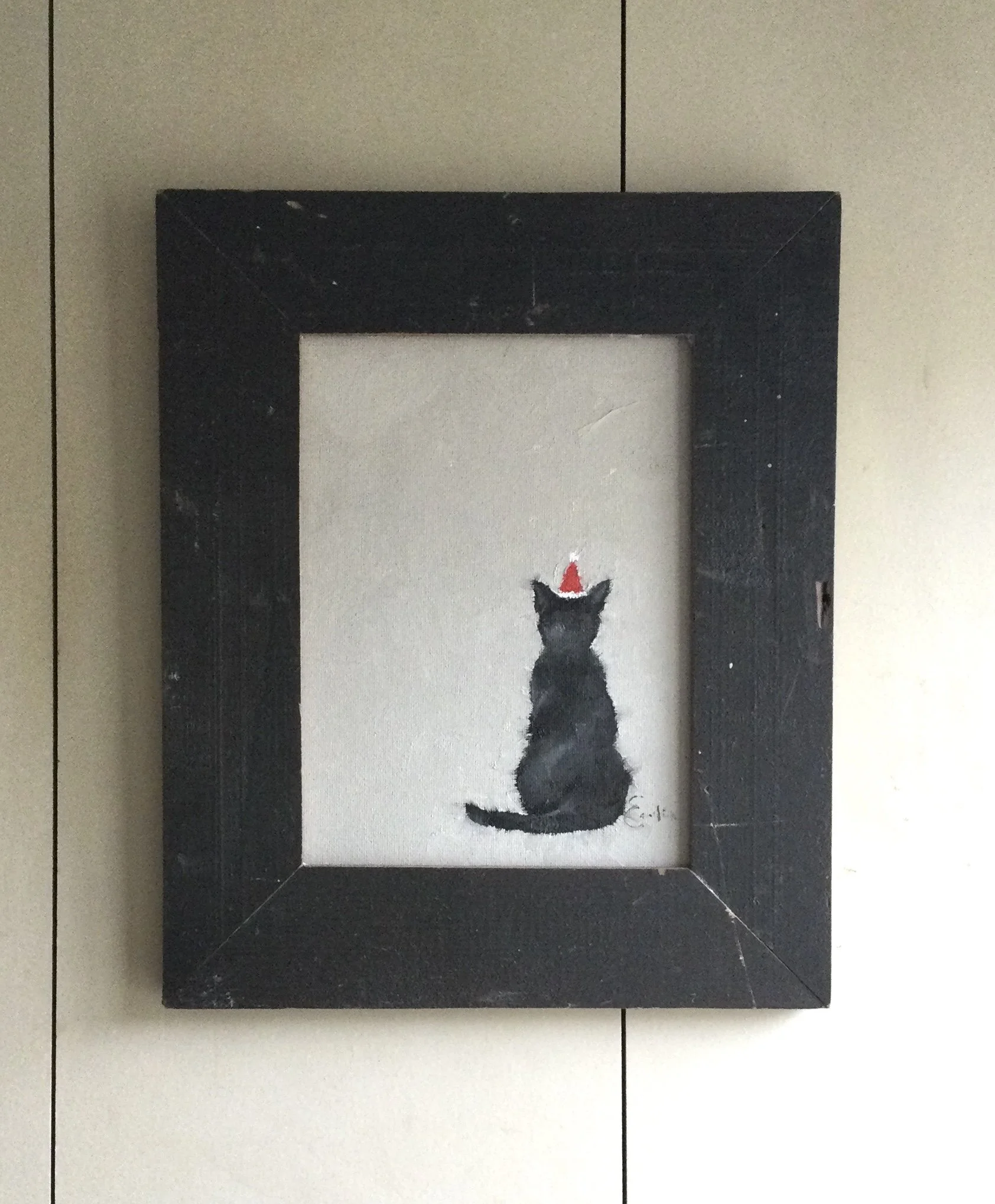 Original Oil Painting - 'Christmas Cat'