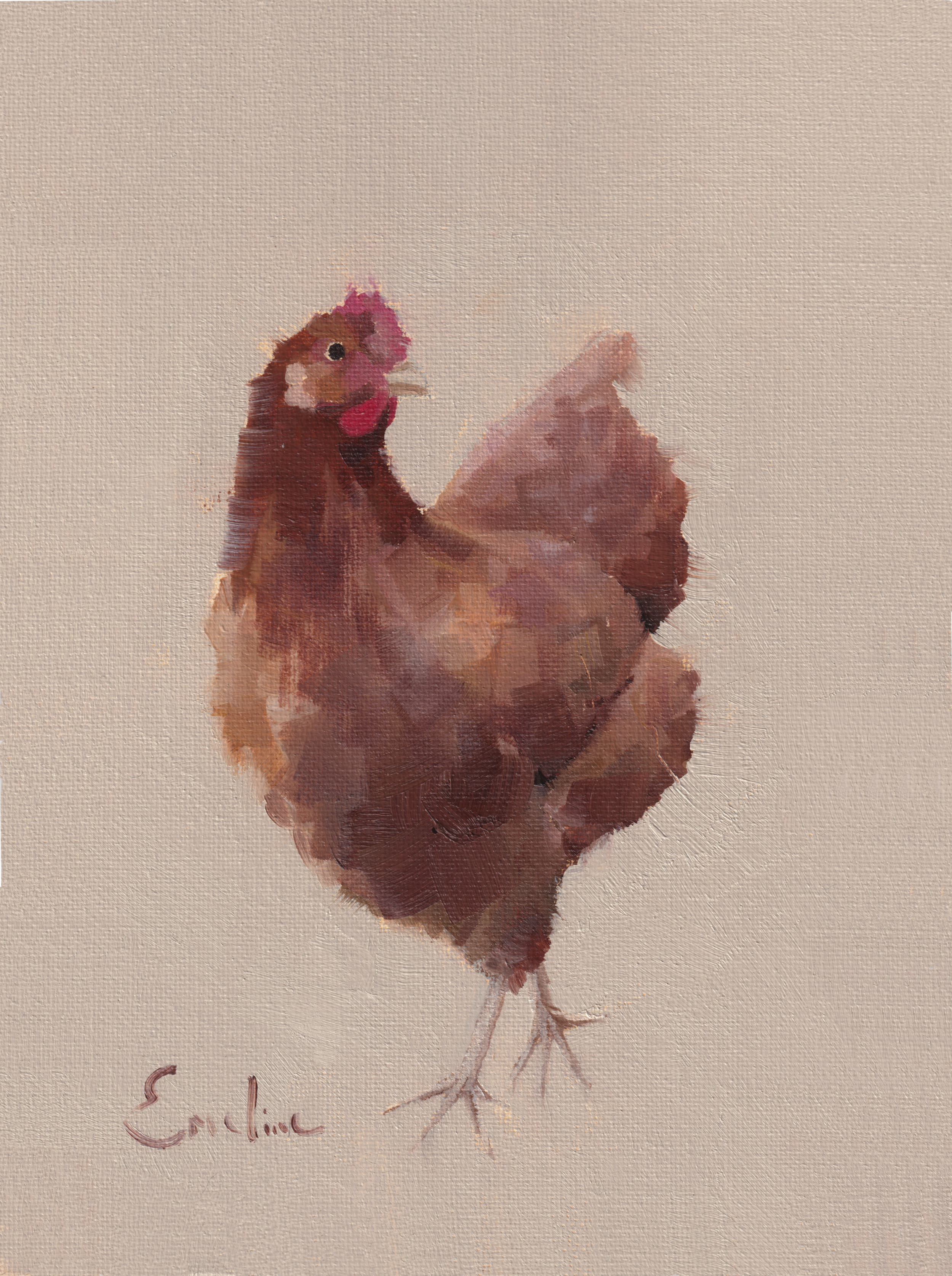 Greetings Card - Brown Chicken