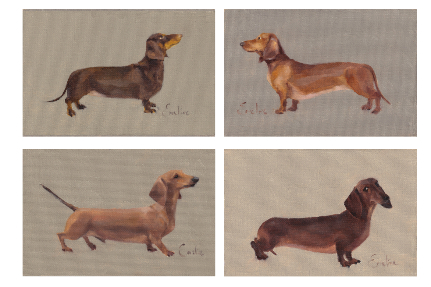 Greetings Cards - Emeline's Dachshunds (pack of 4)