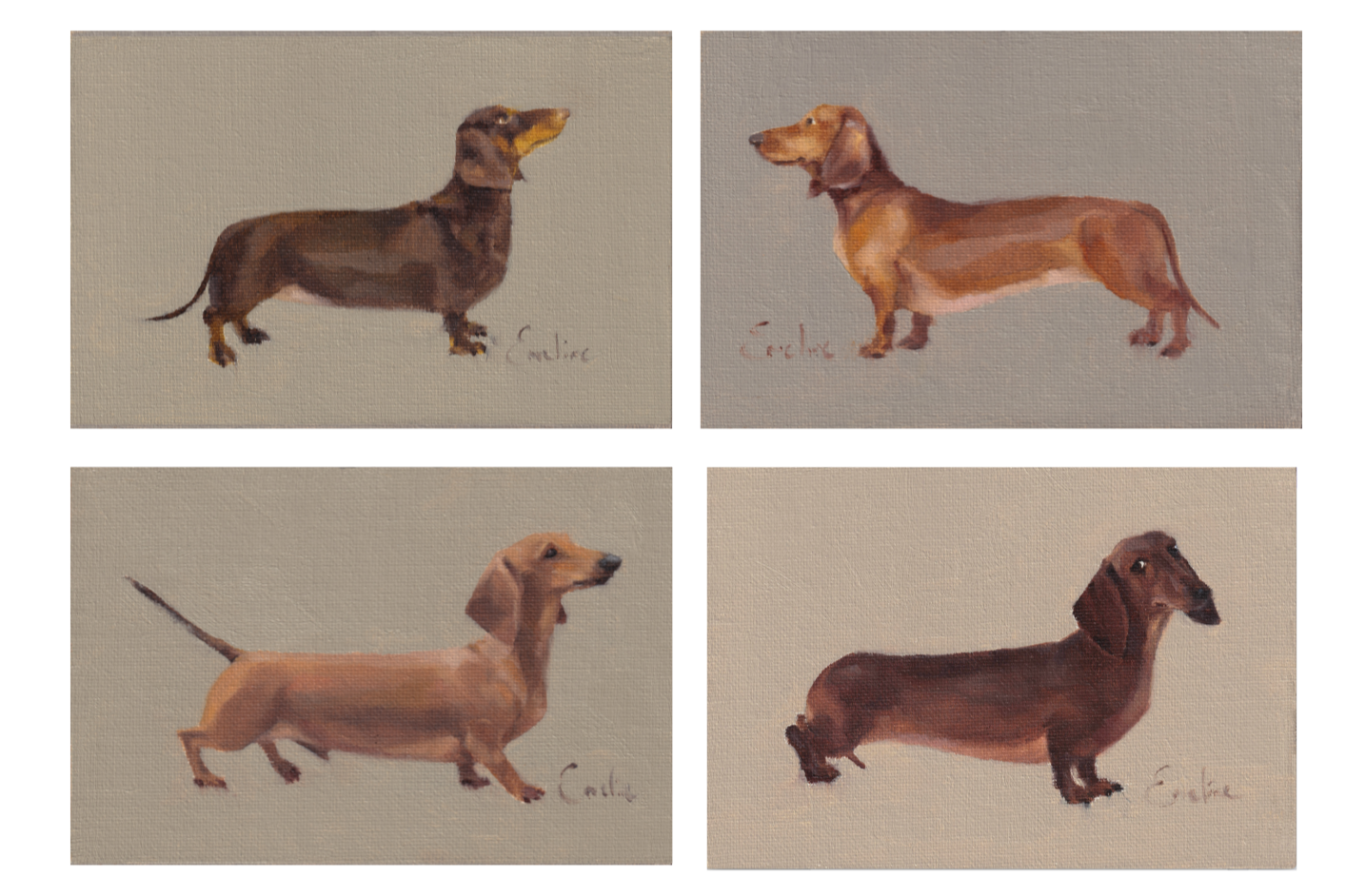 Greetings Cards - Emeline's Dachshunds (pack of 4)