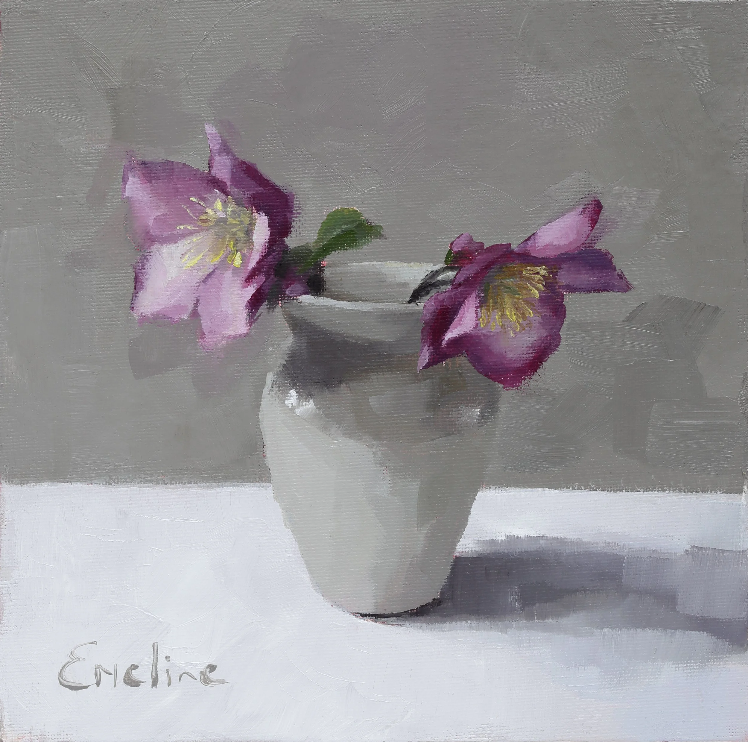 Greetings Card - January Hellebores