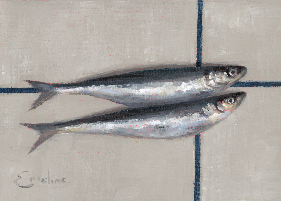 Sardine on a Linen Tea Towel .png