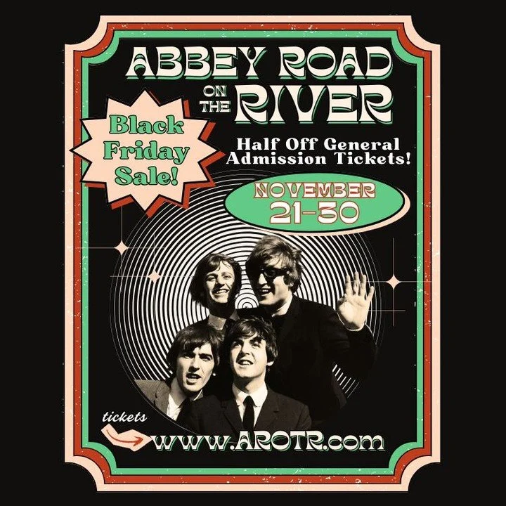 Waiting for Friday? Don't. Save Now! 

You don't have to wait for Black Friday to save on tickets.

Get HALF OFF any 1, 2 and 3-Day General Admission tickets! (but really&hellip; why would you get a 1 or 2 day when you could get 3 days of Beatles &am