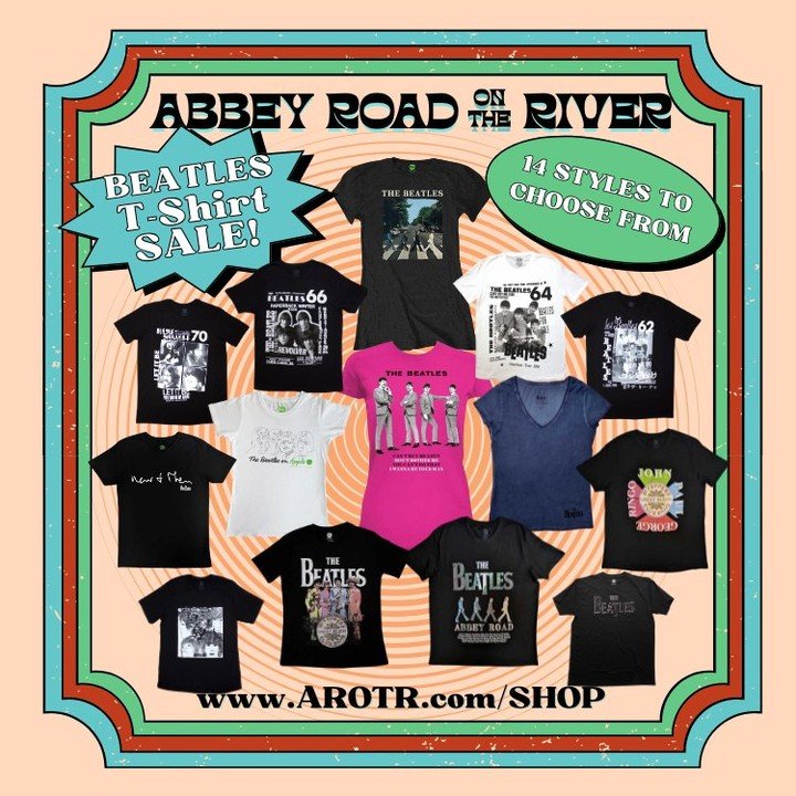 Beatles T-shirt sale! 

All shirts are $10 off! 

14 styles to choose from, limited amounts!

👚 arotr.com/shop (link in bio)