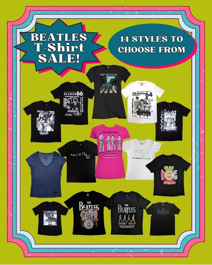 Beatles T-shirt sale! 

All shirts are $10 off! 

14 styles to choose from, limited amounts!

arotr.com/shop