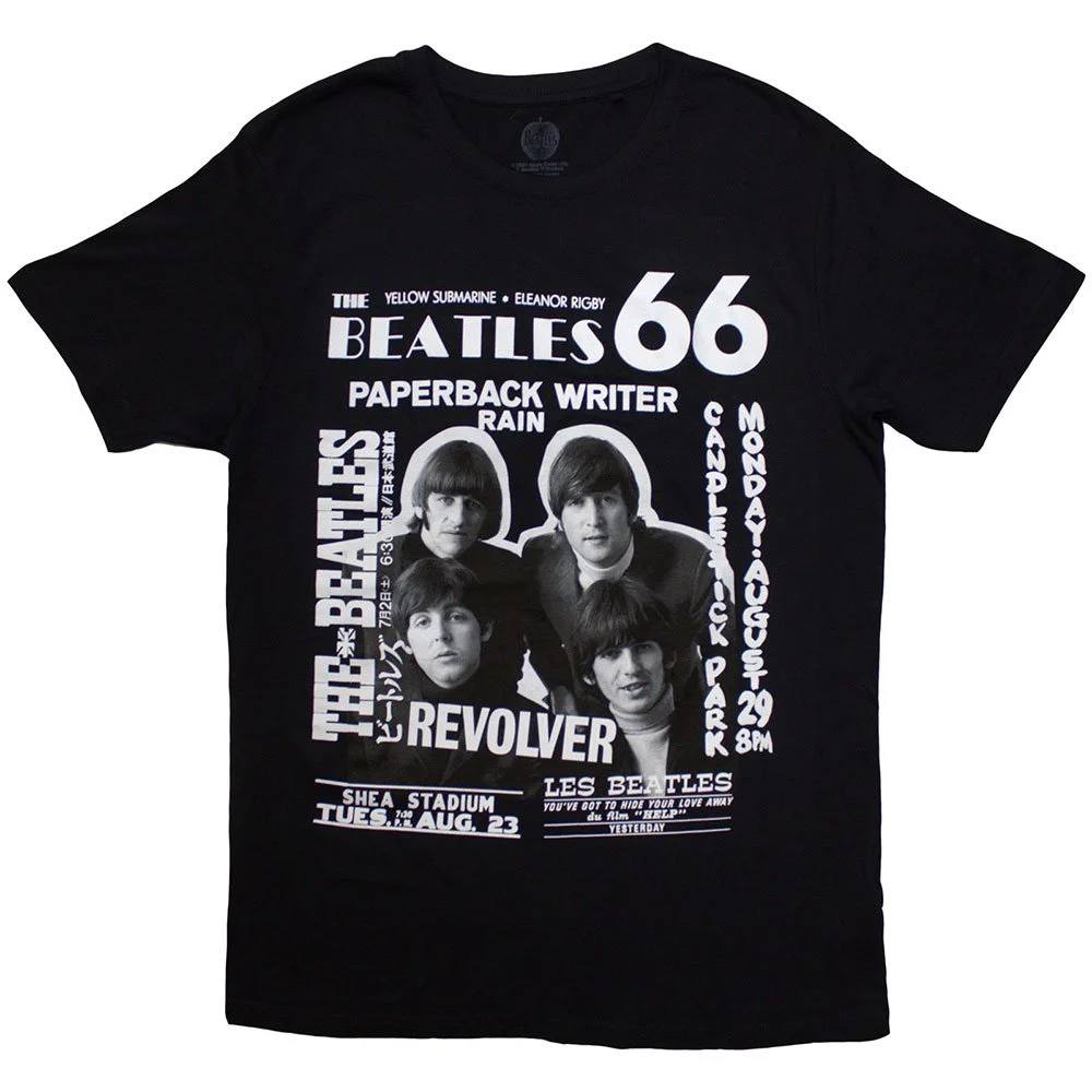 THE BEATLES UNISEX T-SHIRT: 1966 (BLACK)