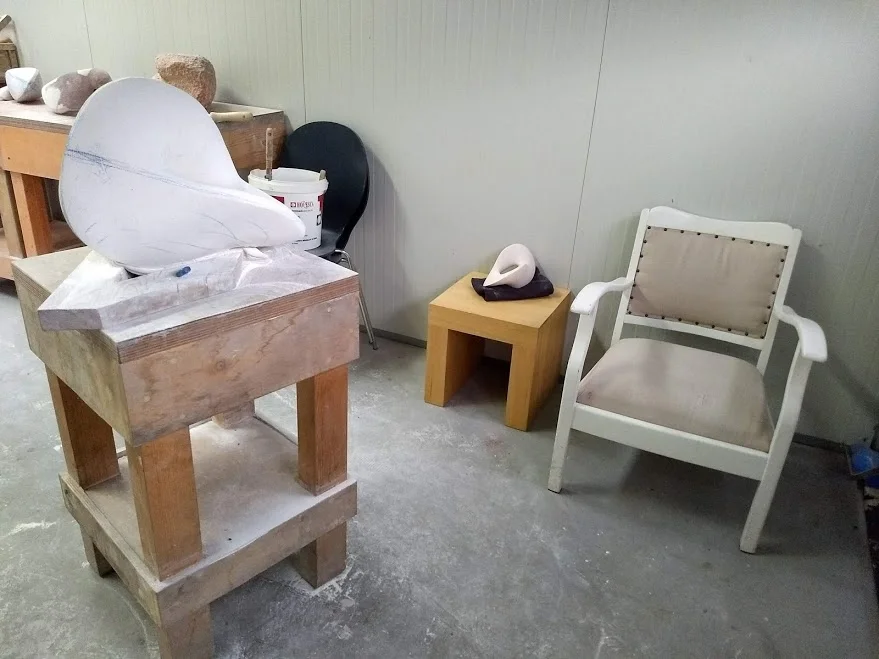 Aankleding atelier.