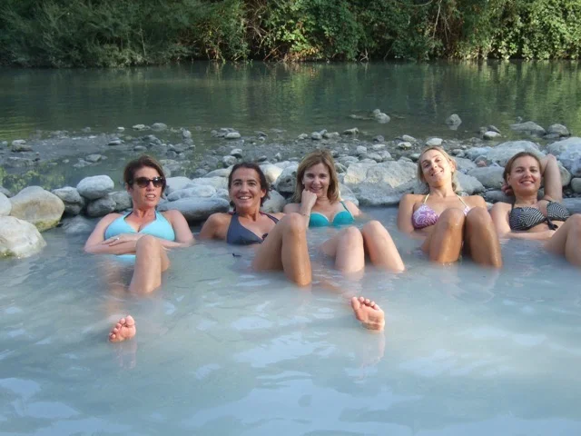 Soaking in the hot springs at Petrioli