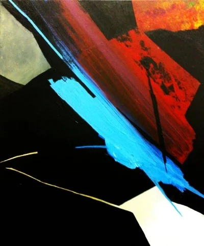 "Pulsión III" (55x65 cm), acrylic over canvas