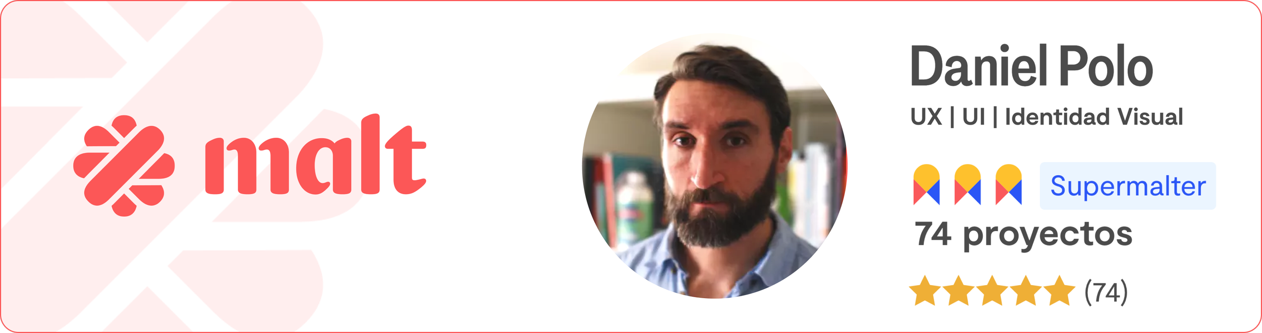 Perfil de Daniel Polo en Malt con más de 70 proyectos valorados con 5 estrellas