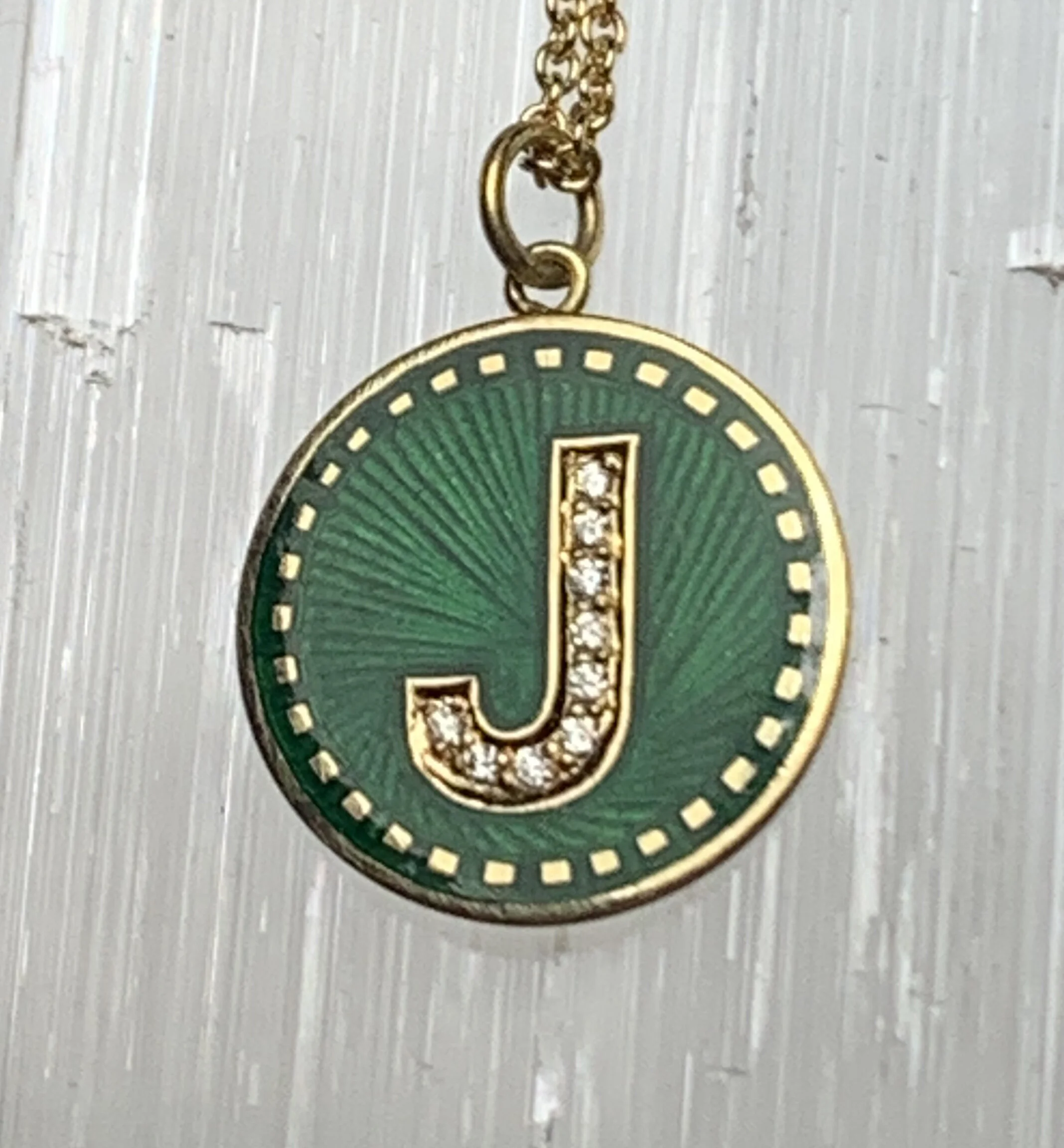 Inital J Gold Charm with diamonds (Copy)