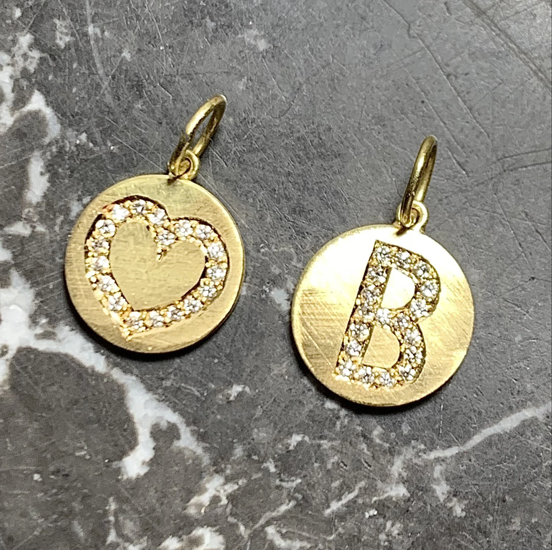 Gold and diamond letter pendants (Copy) (Copy)