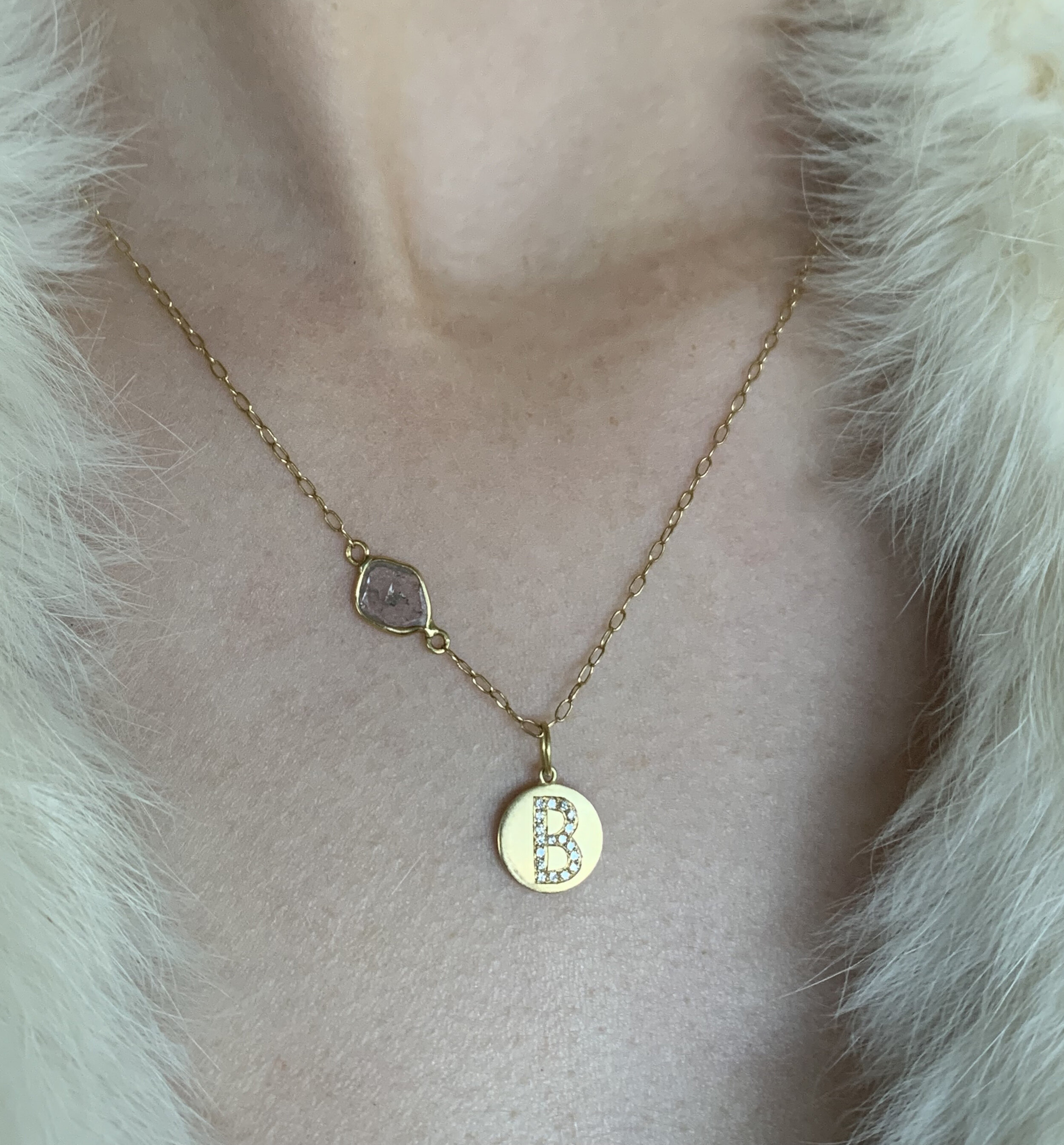 Gold and diamond letter pendants (Copy) (Copy)