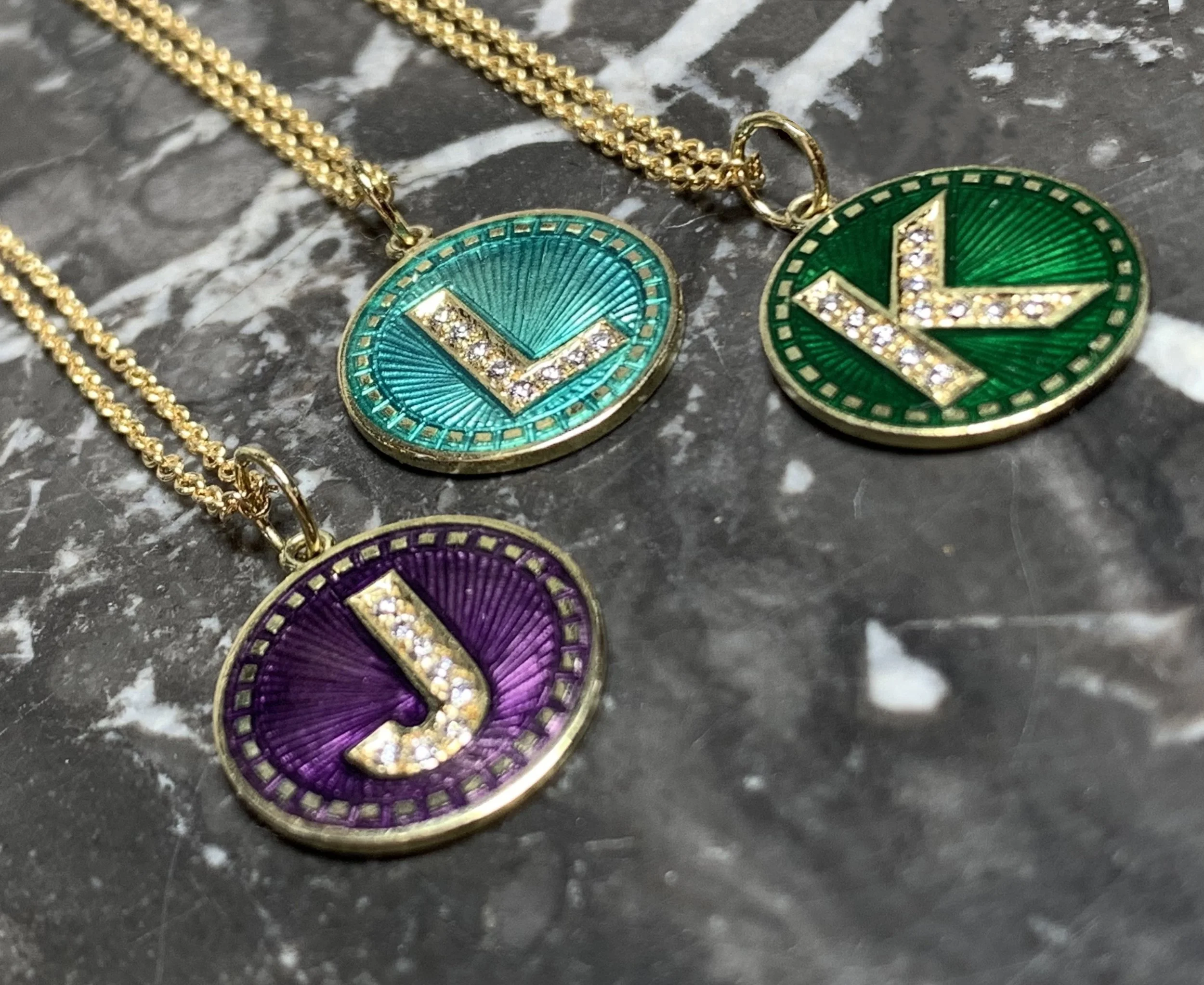 Inital J, L, K Gold Charm with diamonds (Copy)