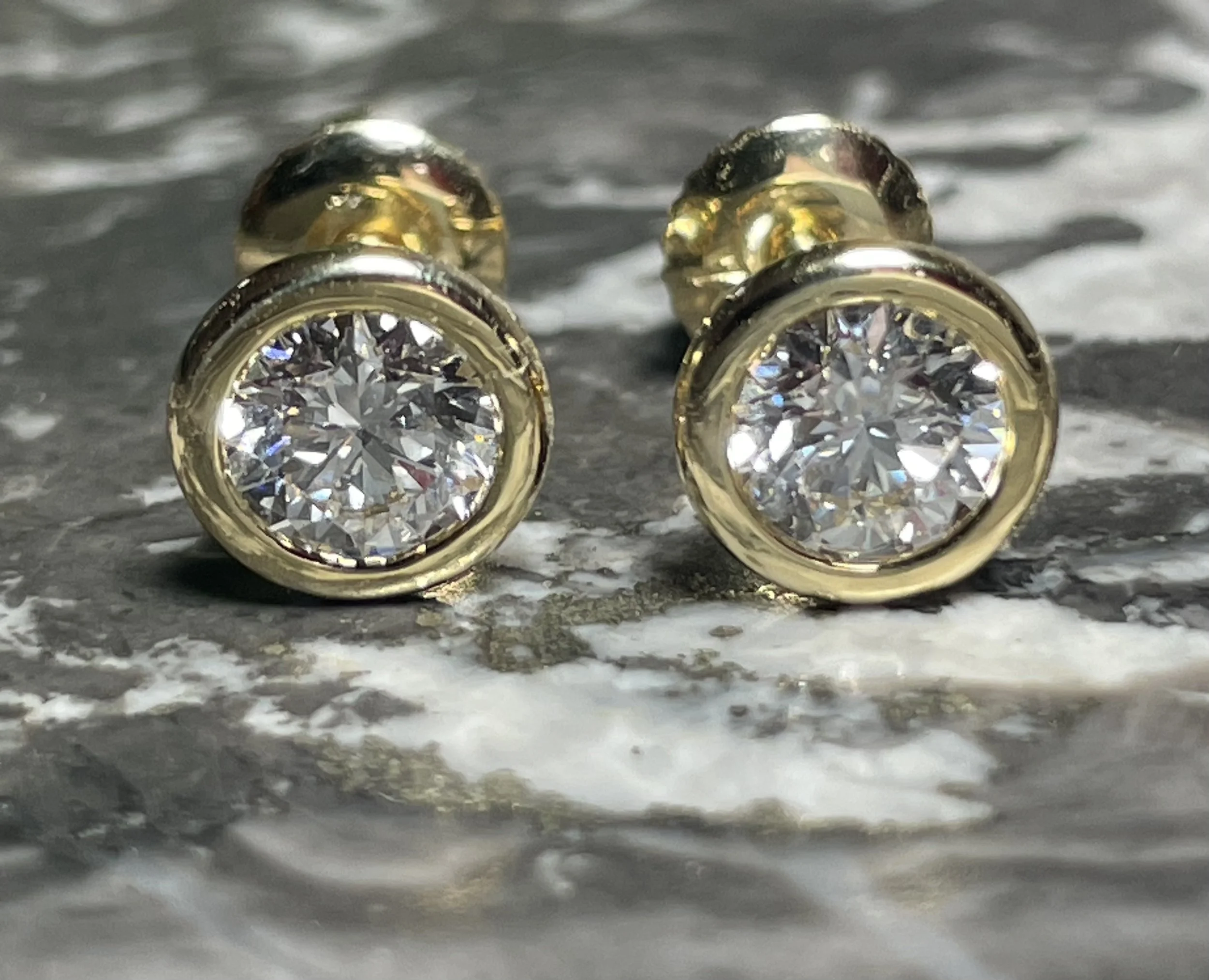 Diamond stud earrings