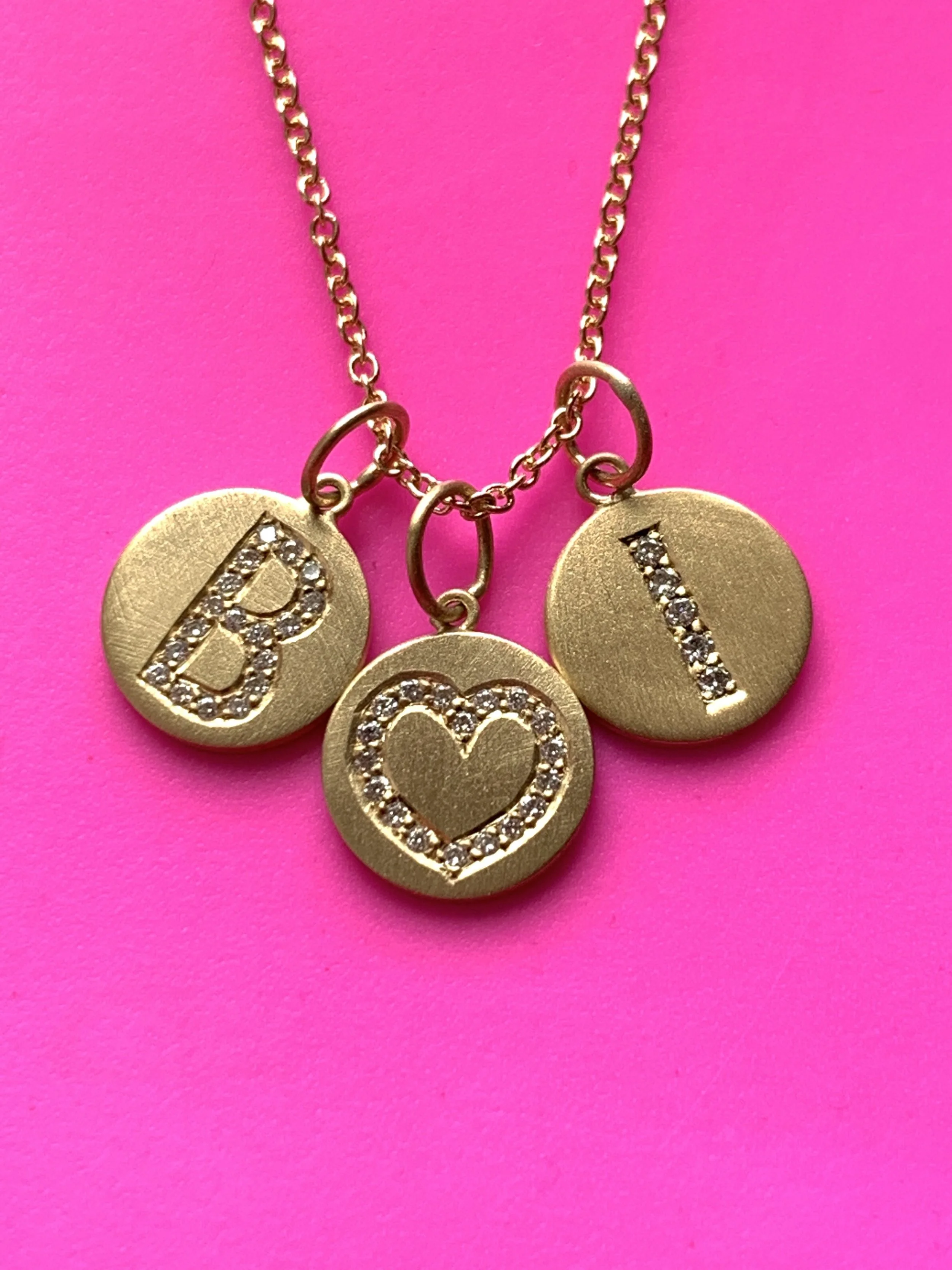 Gold and diamond letter pendants (Copy) (Copy)