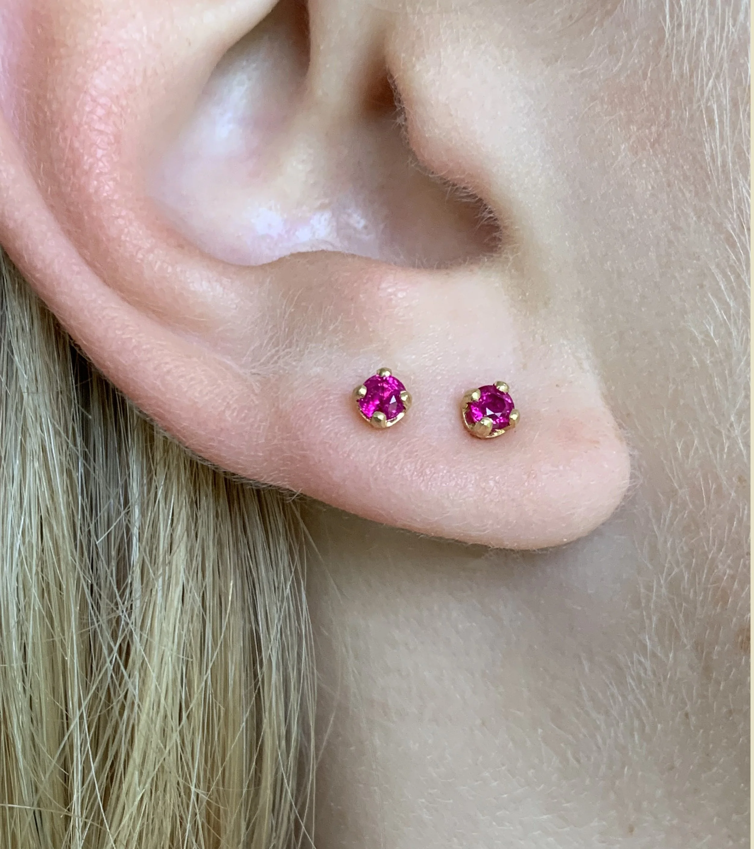Ruby stud earrings