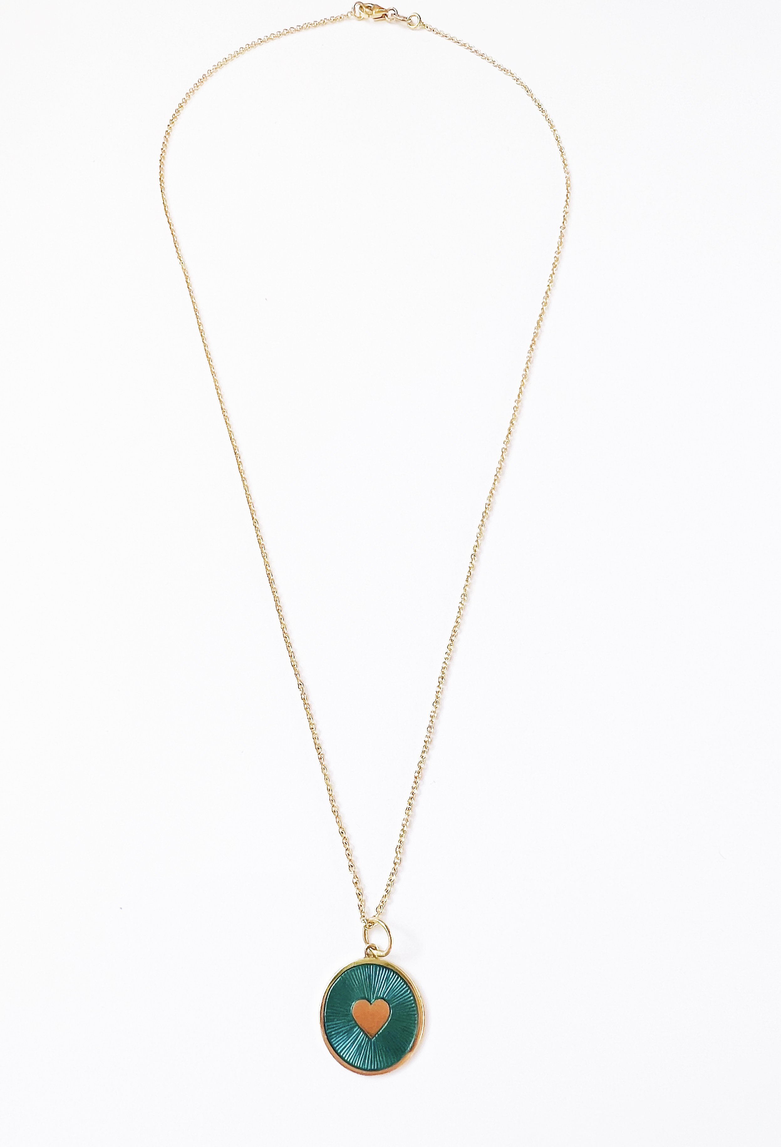 Sunray Heart Pendant with diamonds