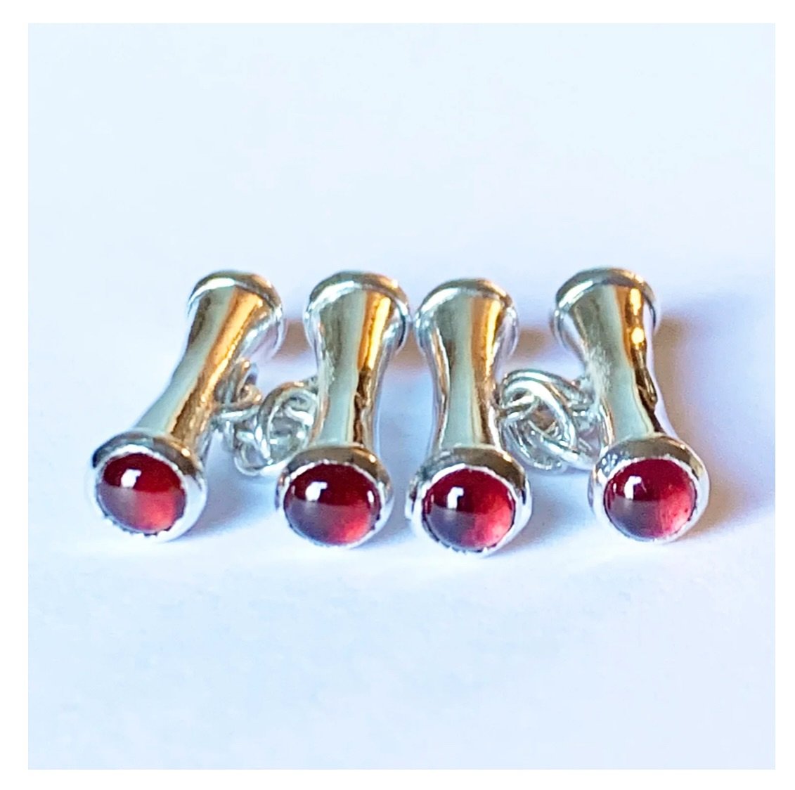 Garnet Silver cufflinks 

#birthstone #january