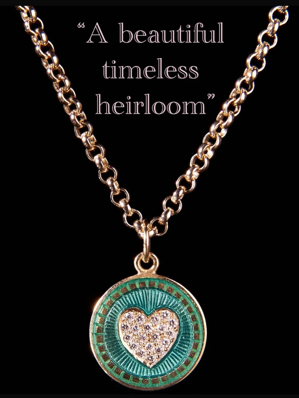 Get your LOVE ready&hellip;
 
The Sunburst Heart in vitreous turquoise enamel and diamonds on 18k solid gold 🩵

#love #enamelheartpendant