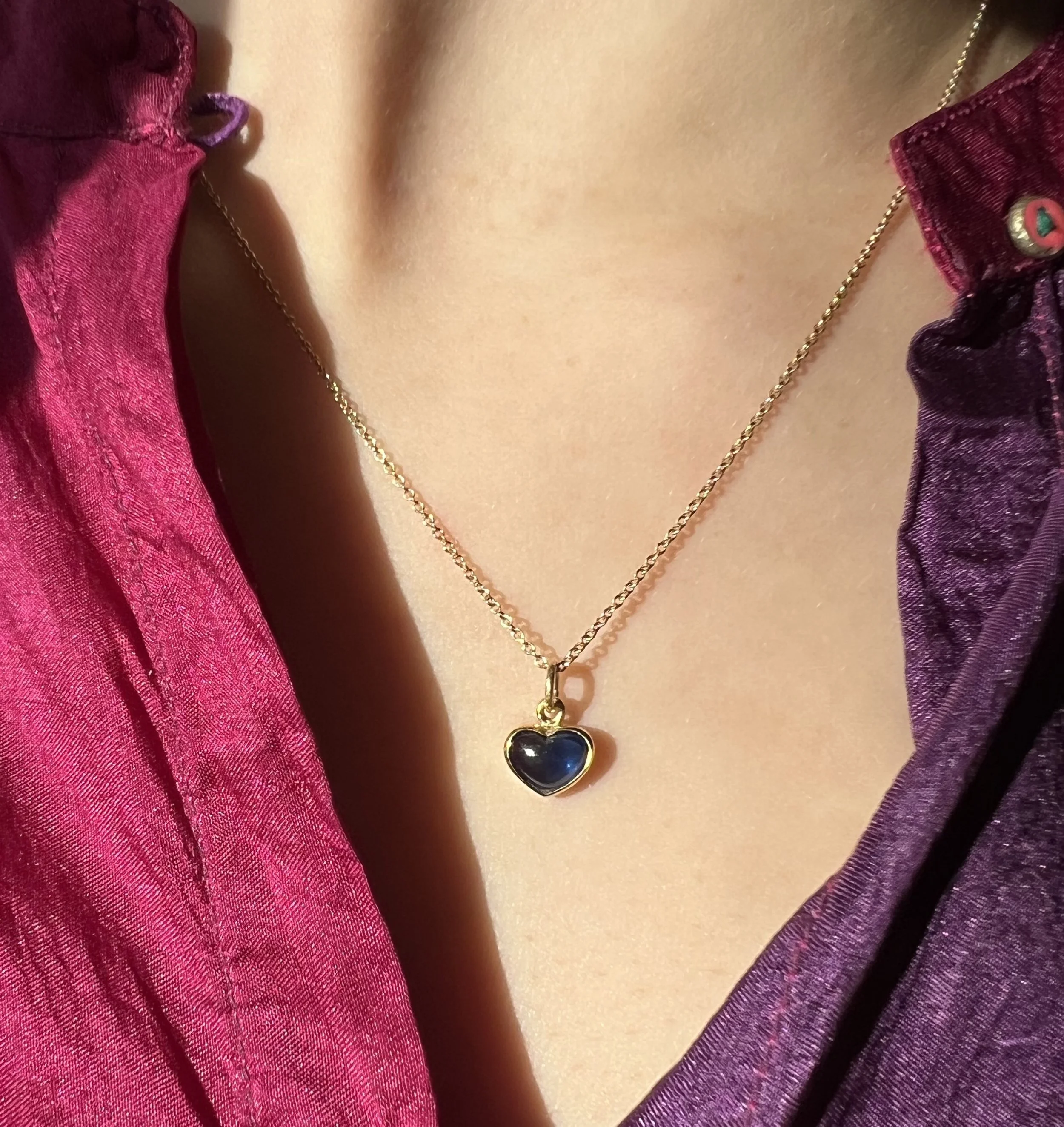 Blue Sapphire Heart Pendant