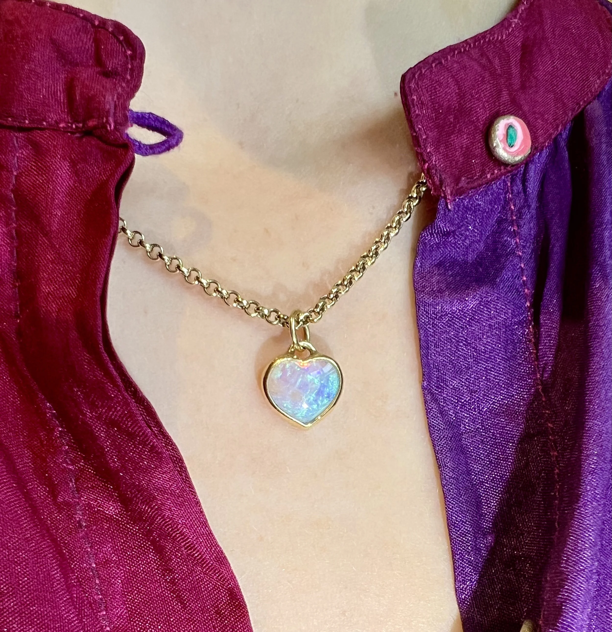 Opal Heart Pendant