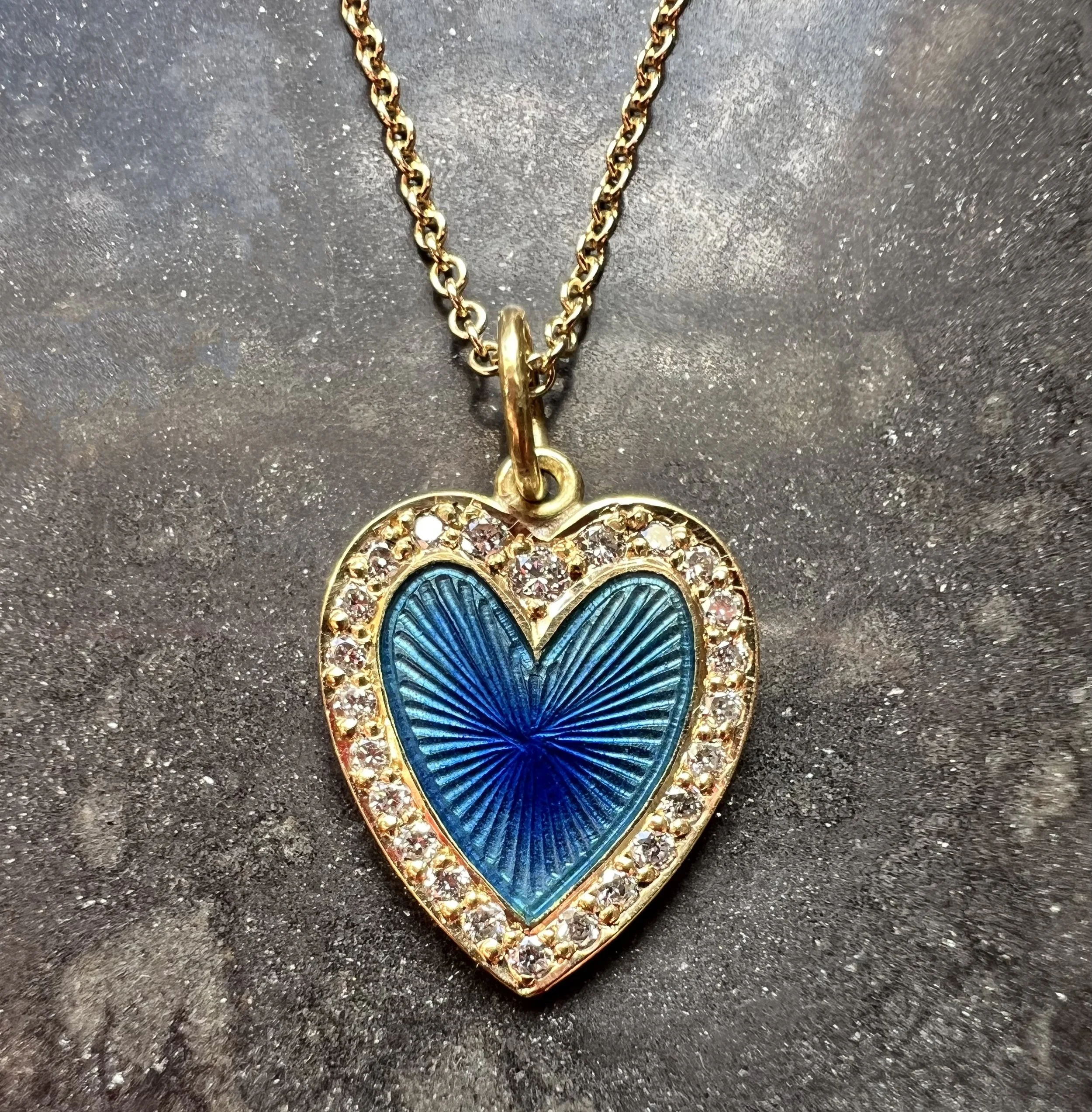 Enamel  Heart Pendant