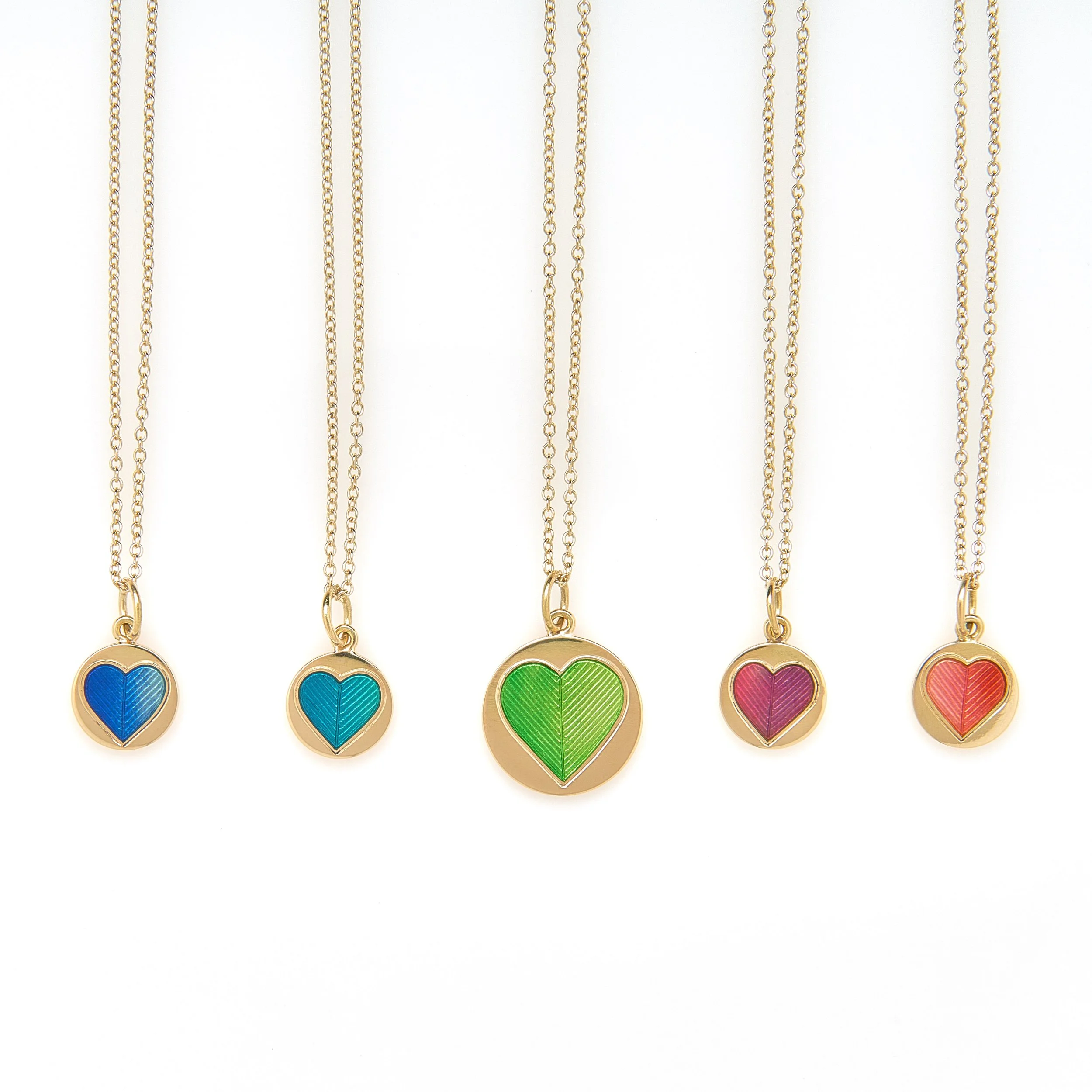 Two Tone Gold Heart Pendants