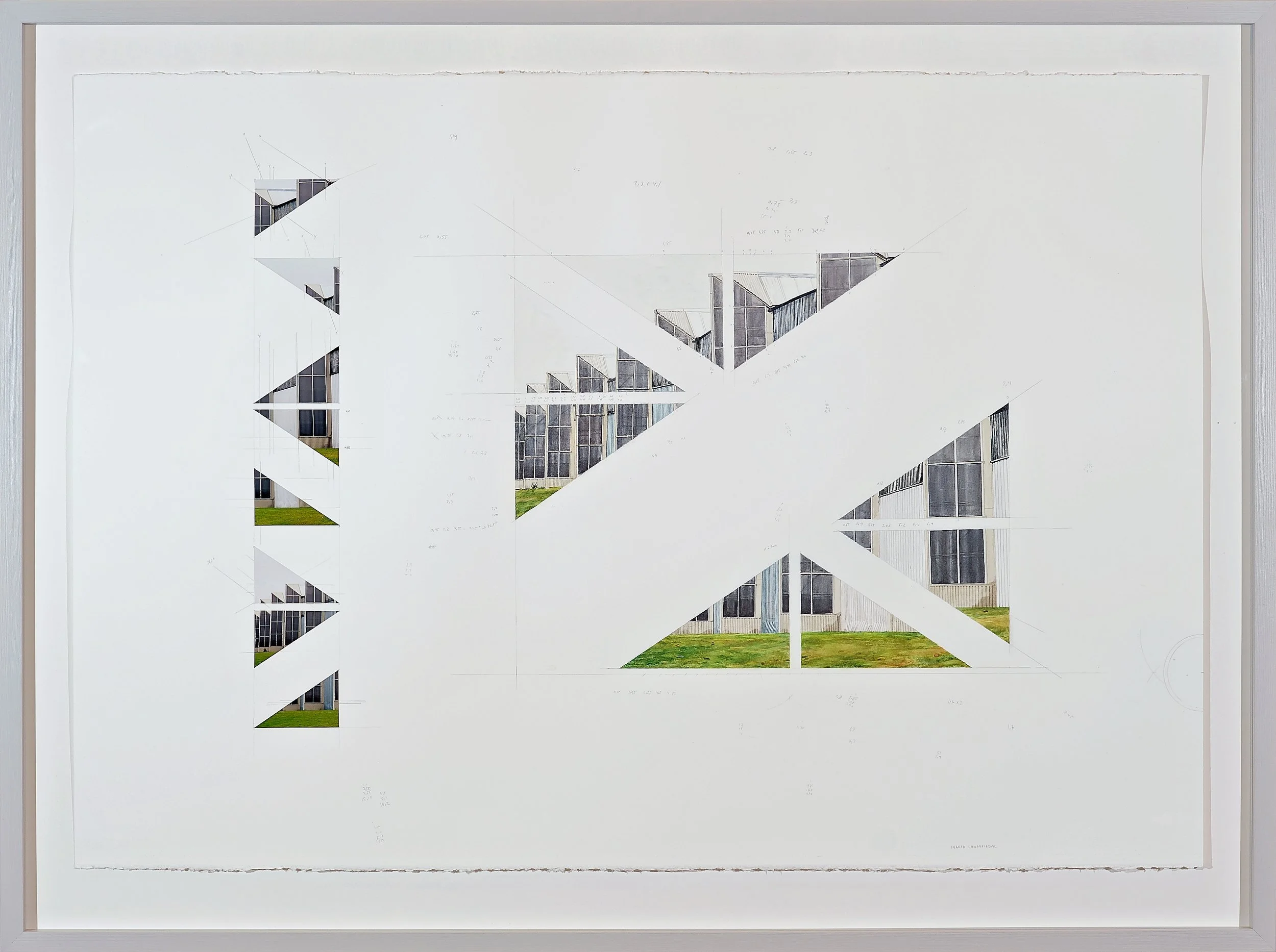  Protractor, Ruler and Scissors, c-print, water colour and pencil on paper, 70 x 100 cm, 2009.   