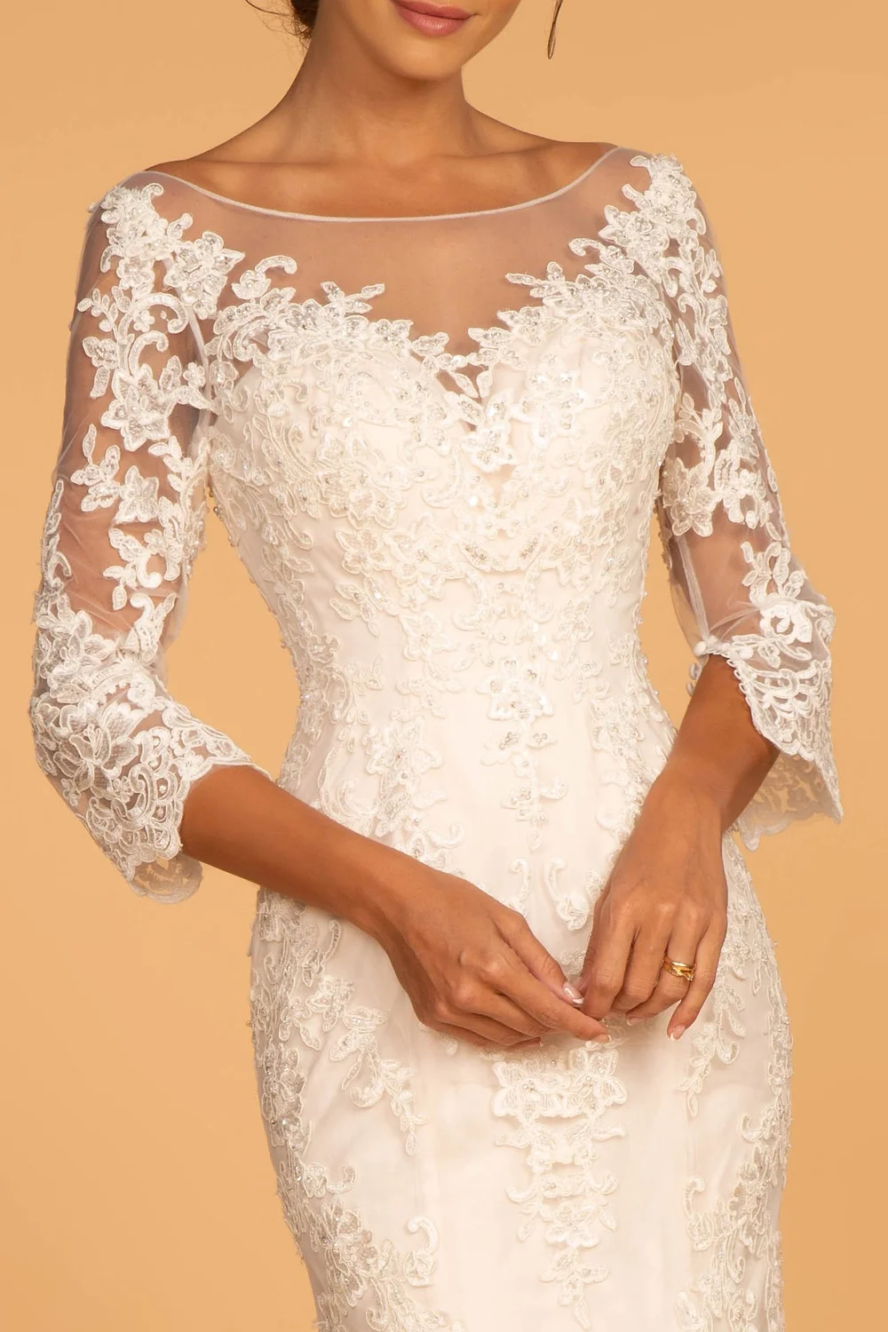 spaghetti strap mermaid wedding dress Allover Lace Wedding Dress Spaghetti Straps Mermaid Bridal Gown QW2562