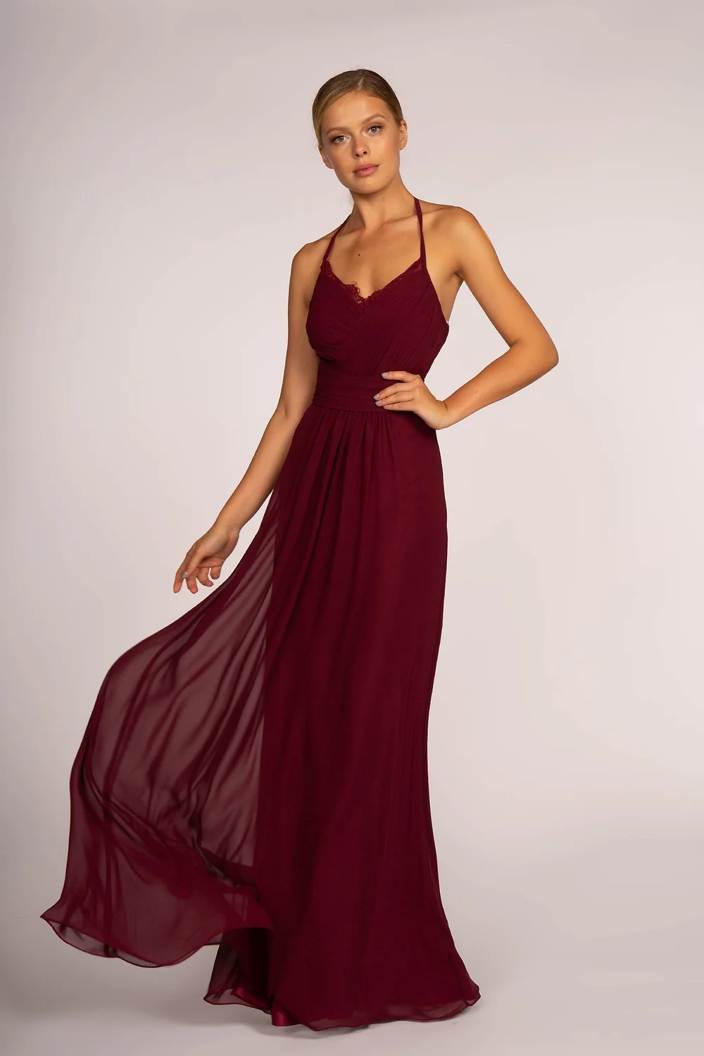 GL2606 Halter Neck Chiffon Long Dress Dress Haute Couture House GL2606 Halter Neck Chiffon Long Dress Dress Haute Couture House