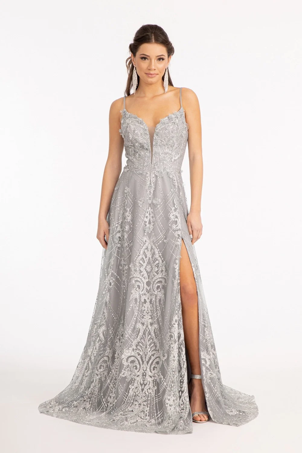 gloria formal glitter long dress Glitter Sequin A Line Long Formal Prom Dress