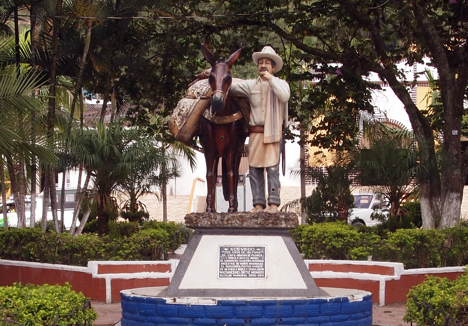 The plaza in Acevedo, Huila, Colombia, where coffee is bought and sold every day of the year.