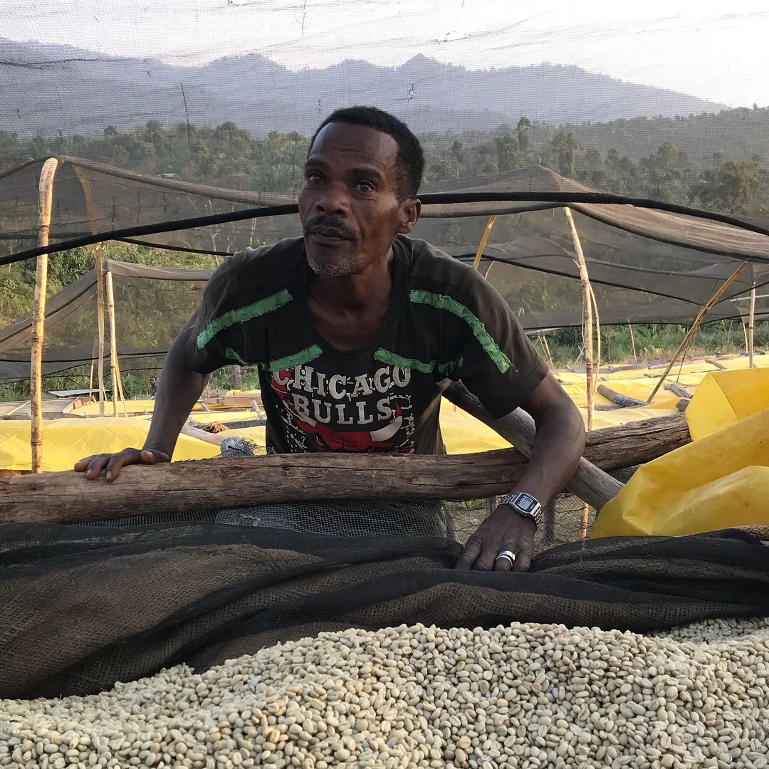 Azrae - Guard at the Korate Washing Station, Sidamo, Dilla Zone