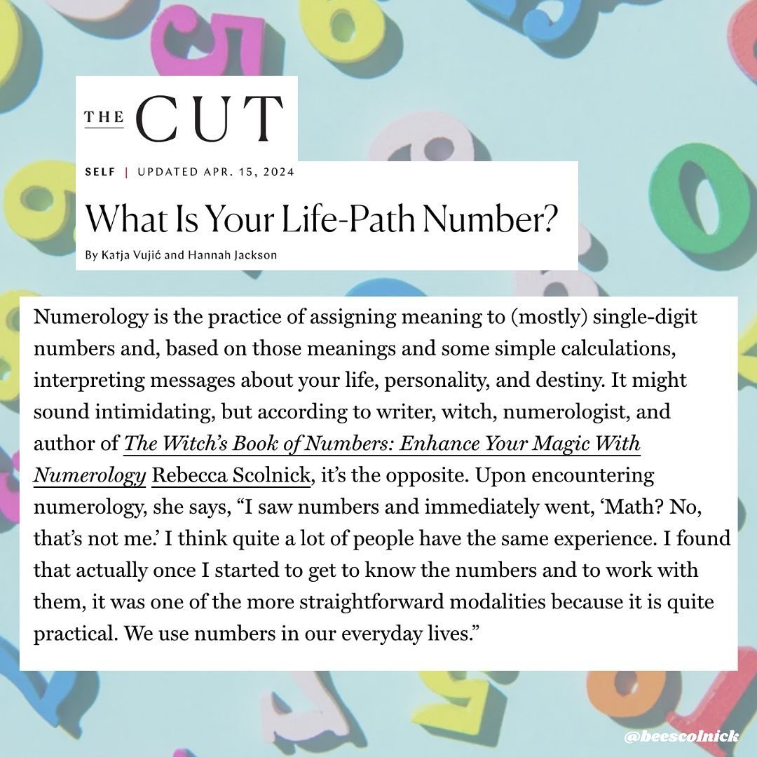 Someone please pinch me! ✨ It was an absolute dream come true to speak with @kv.jpg for @thecut about numerology, The Life Path Number, repeating numbers, the spiritual side of mathematics, and more! Scroll through for a little taste, and the link to