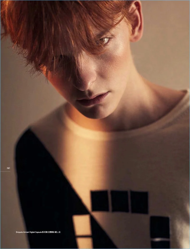 Shots from above, model peering upwards