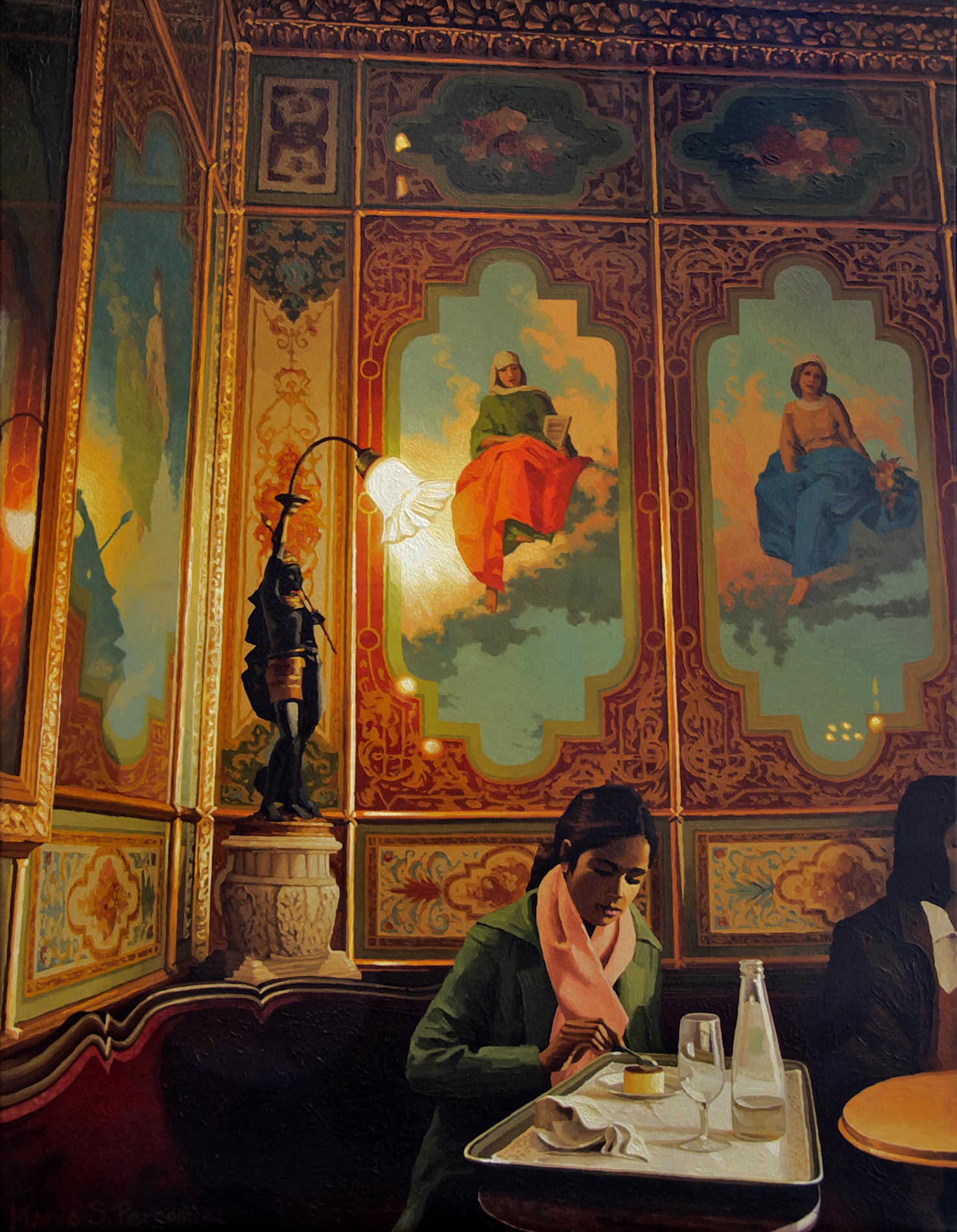 Le café Florian à Venise avec quelques personnages