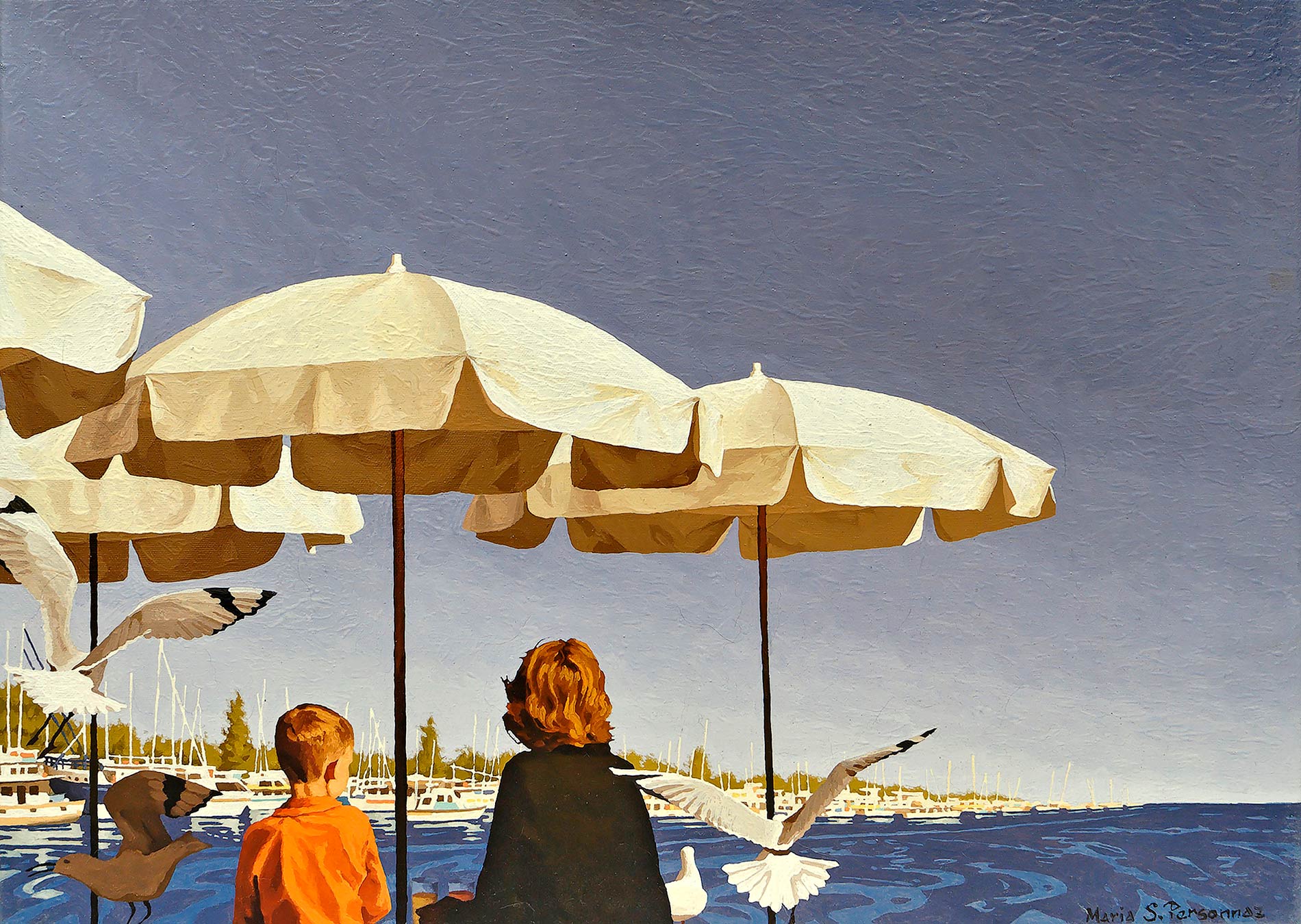 Mouettes et parasols blancs, Australie