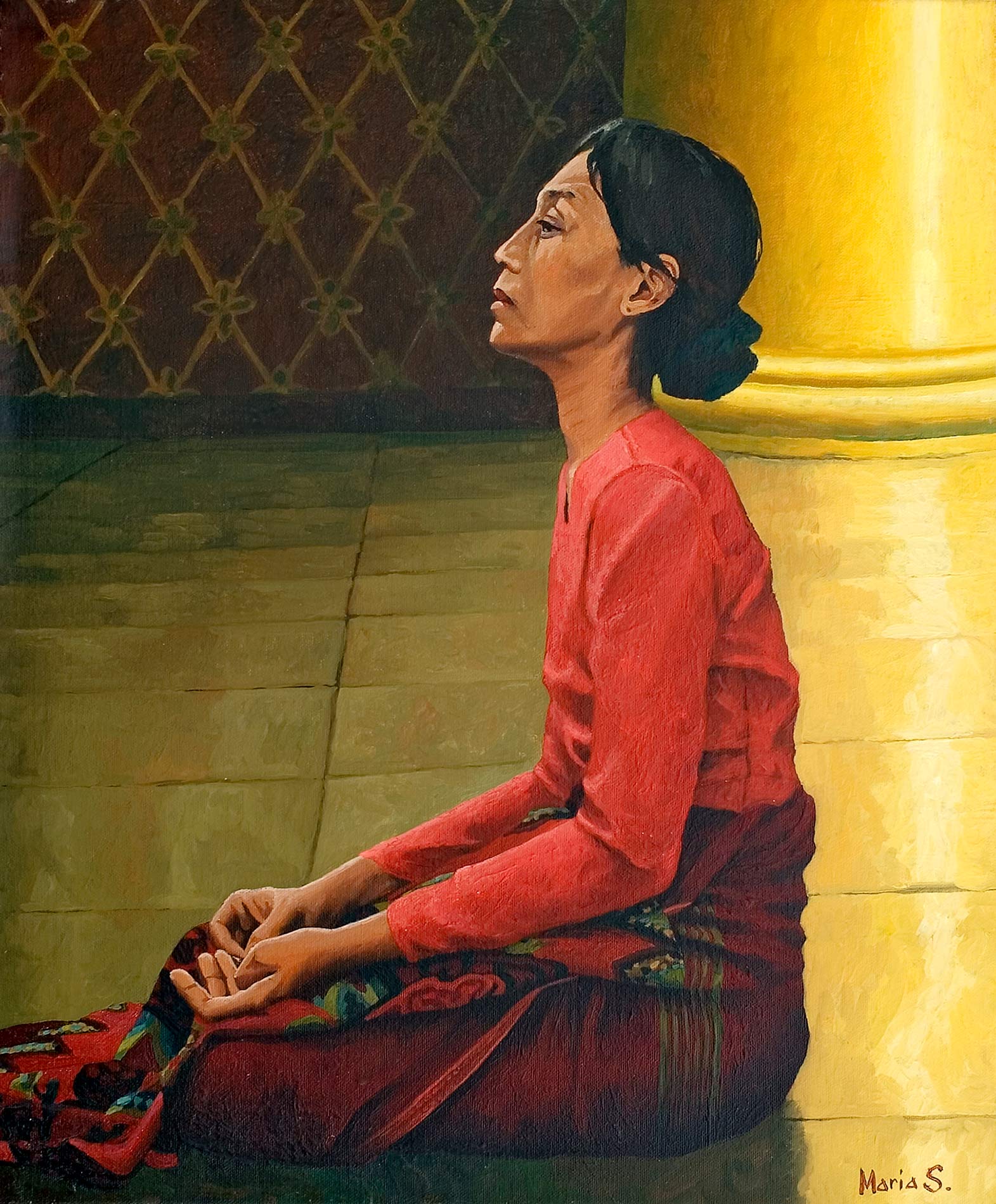 Femme au Shwedagon, Yangon