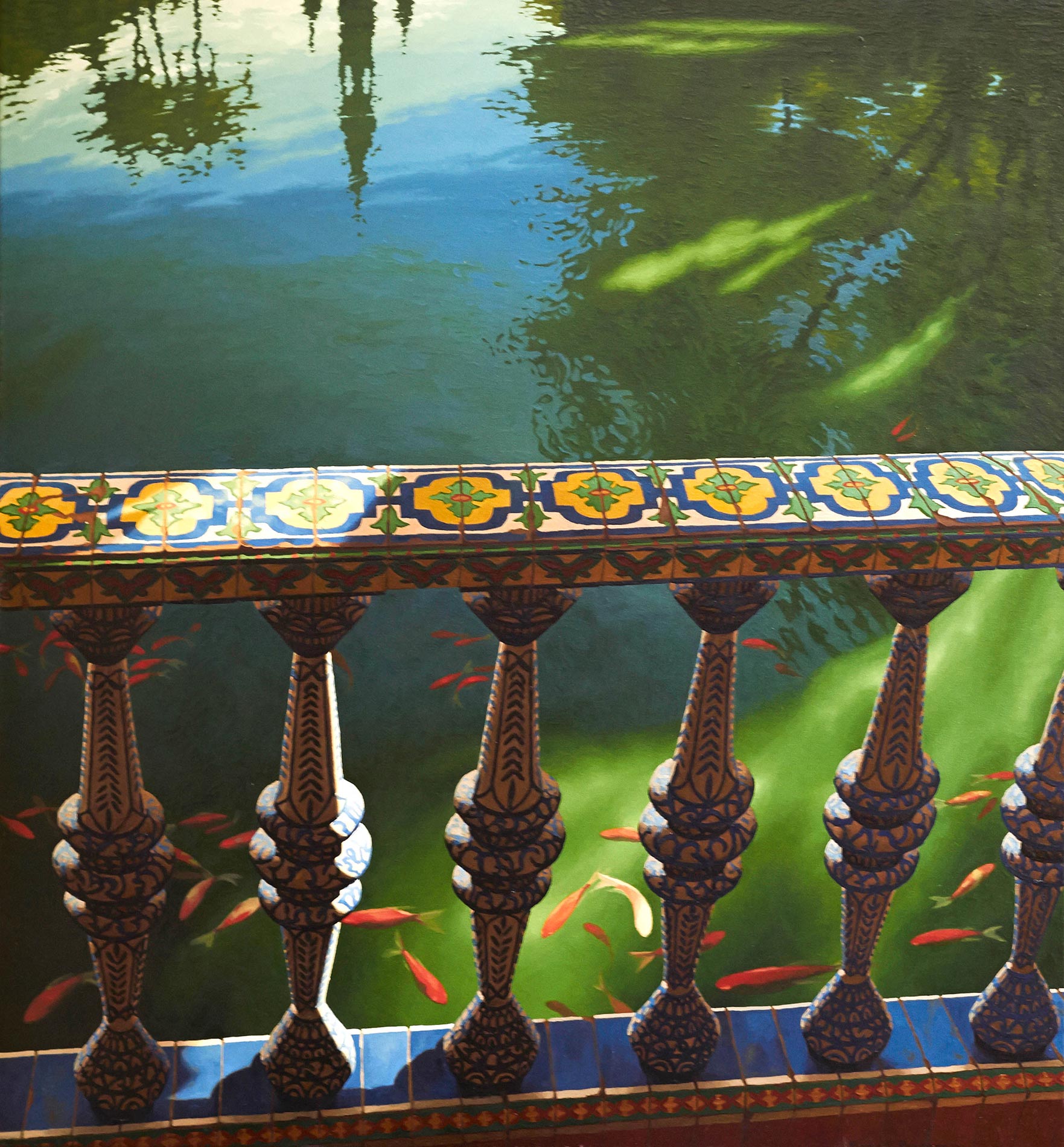 Balustrade andalouse et bassin