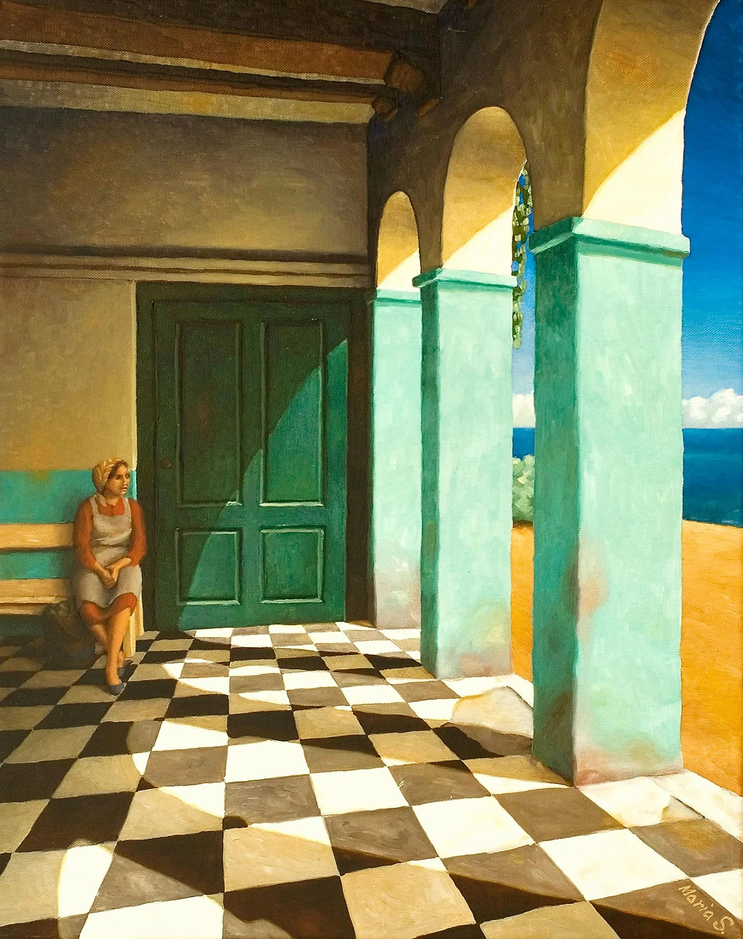 Woman gazing at the ocean
