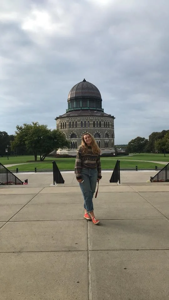 Me hanging out in front of the Nott Memorial, a historic Schenectady landmark. Photo Credit: Mallory Mrozinski, 2018.