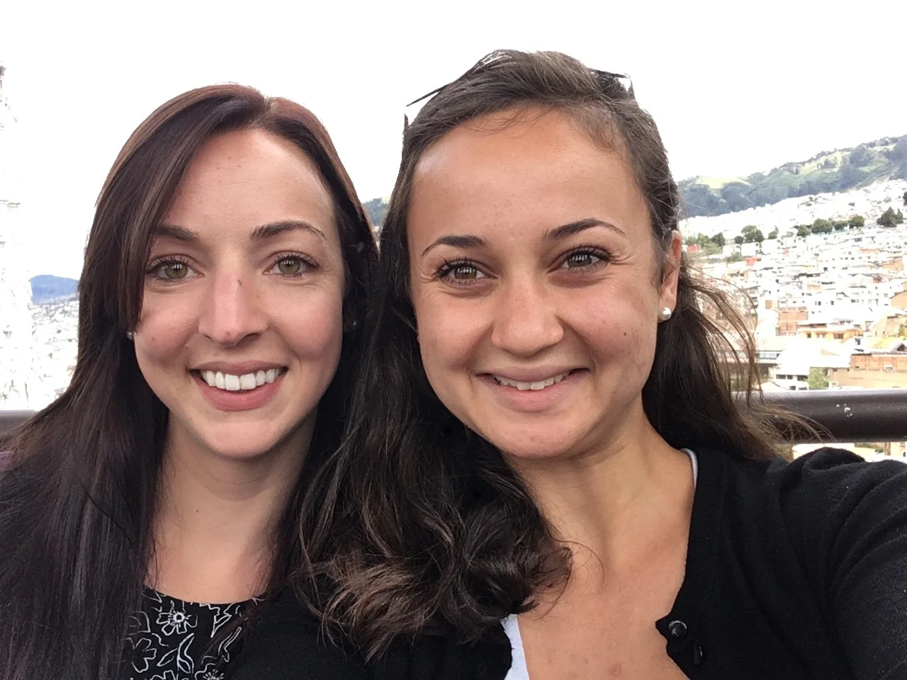 Layla (right) with one of the first views of Quito, Ecuador on the first day of their orientation tour. Photo credit: Lahiji, 2018