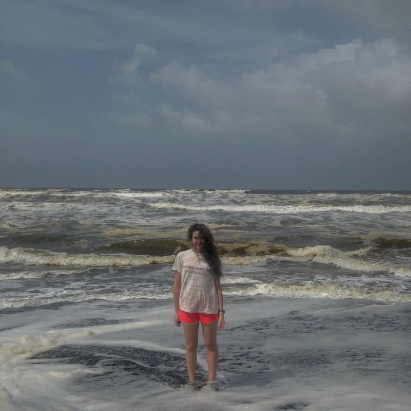 Standing in the Costa Rican ocean waves. Photo Credit: Russ, 2018