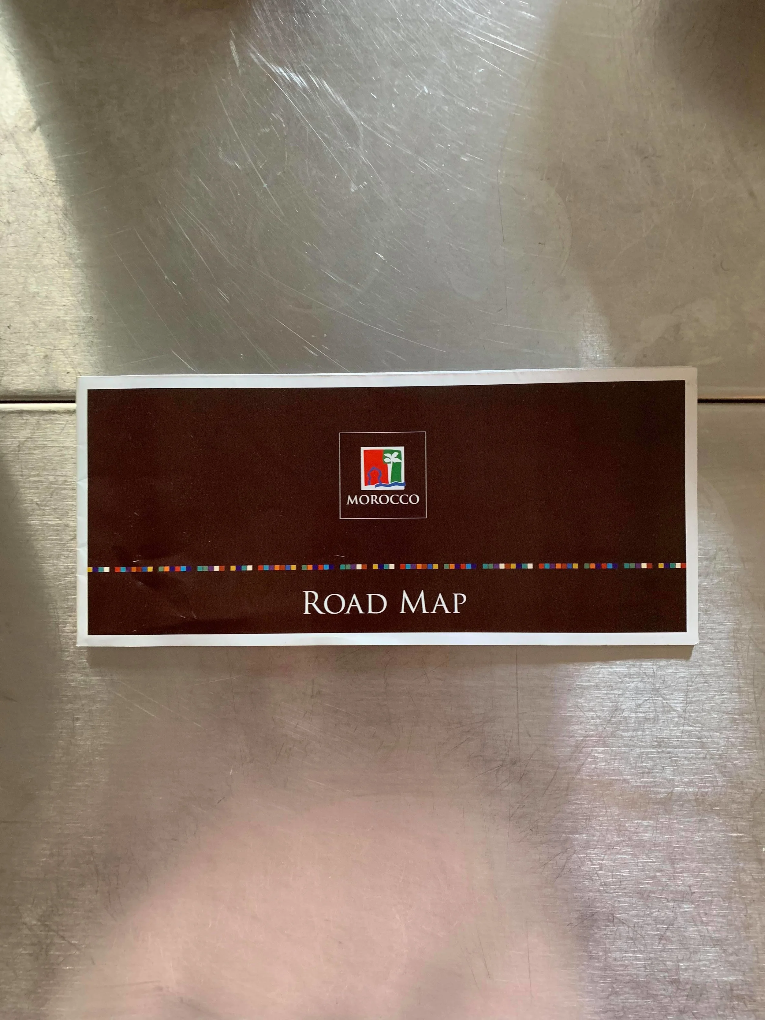 Road and Culture Map from the Moroccan Consulate. Photo Credit: M. Aboko-Cole, Spring 2019