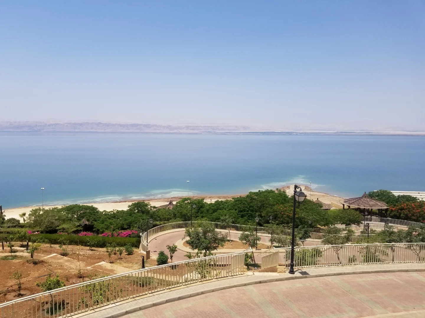 The Dead Sea, lowest point on Earth, was also seemingly the hottest place on Earth during a heat wave. Photo credit: Morrill, 2019.