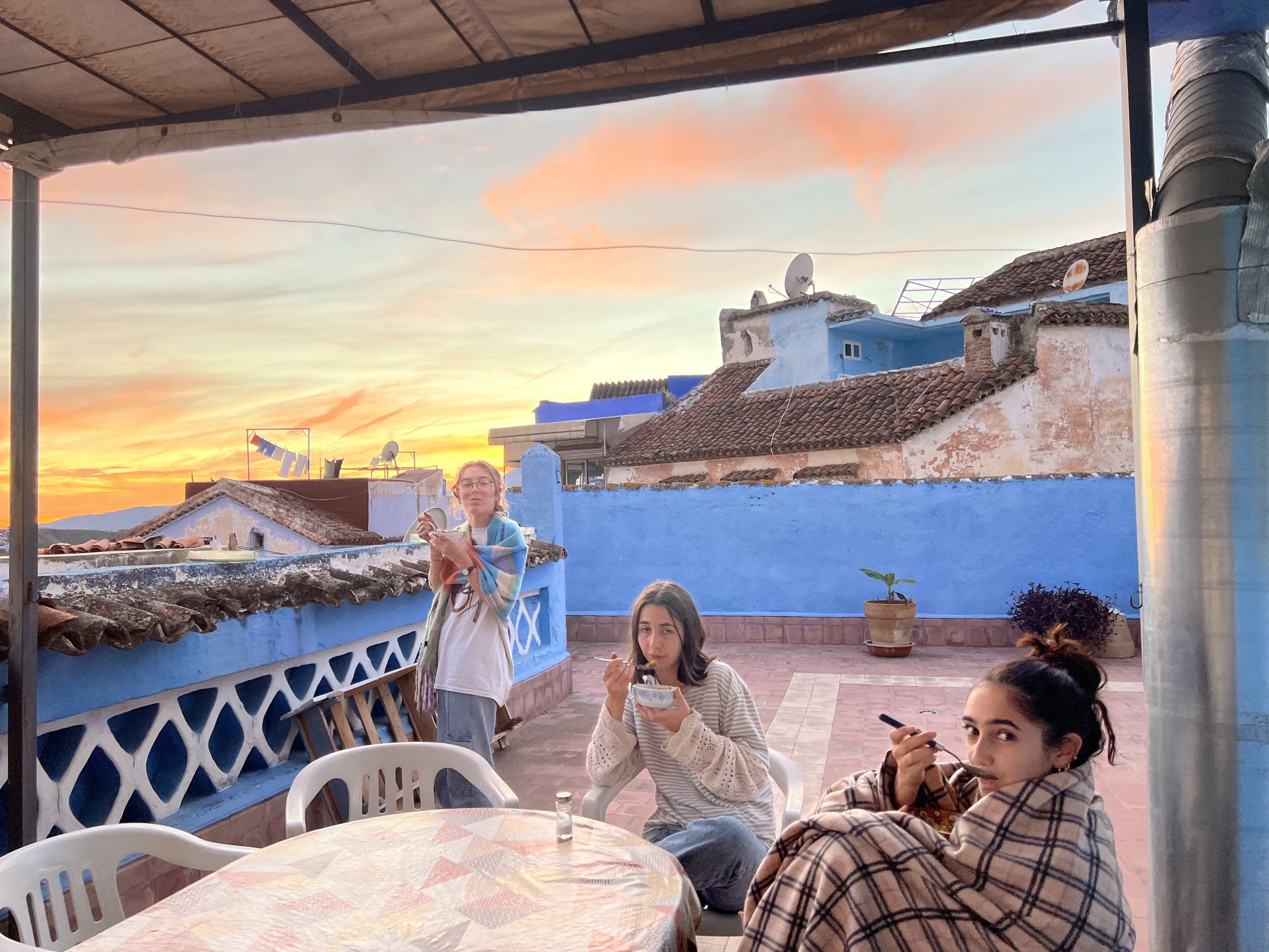   After a long day of adventuring, we watched this spectacular sunset from the roof of our riad. As the sun painted this masterpiece in front of our eyes, surrounded by loving souls who have supported me for the past four months, I truly couldn’t ima