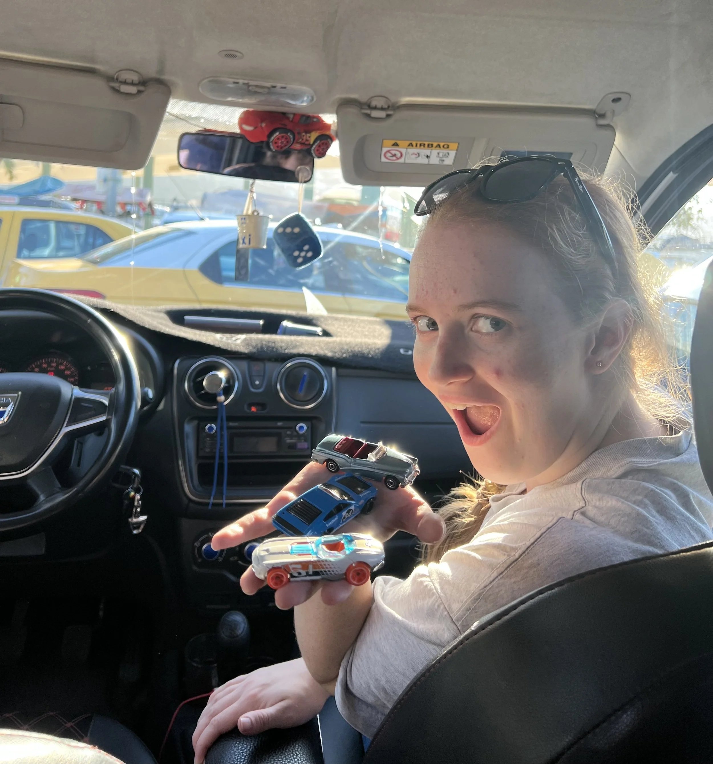   Bundling up into a grand taxi from Tetouan to Chefchaouen. The north was the place where we really figured out how to use grand taxis well.   Photo credit: Coffman, 2023. 